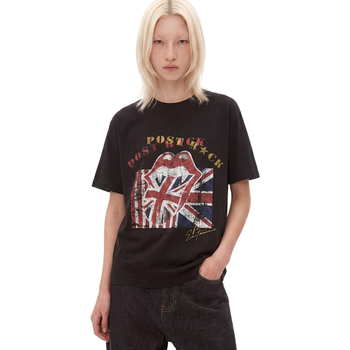 Rock Records Classic Logo Print T-shirt MB7379