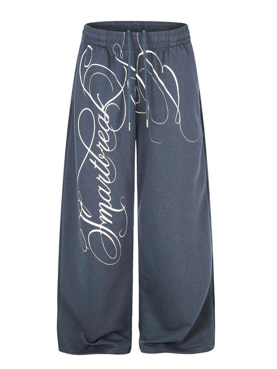 Letter Printed Wide-Leg Sweat Pants MB7469