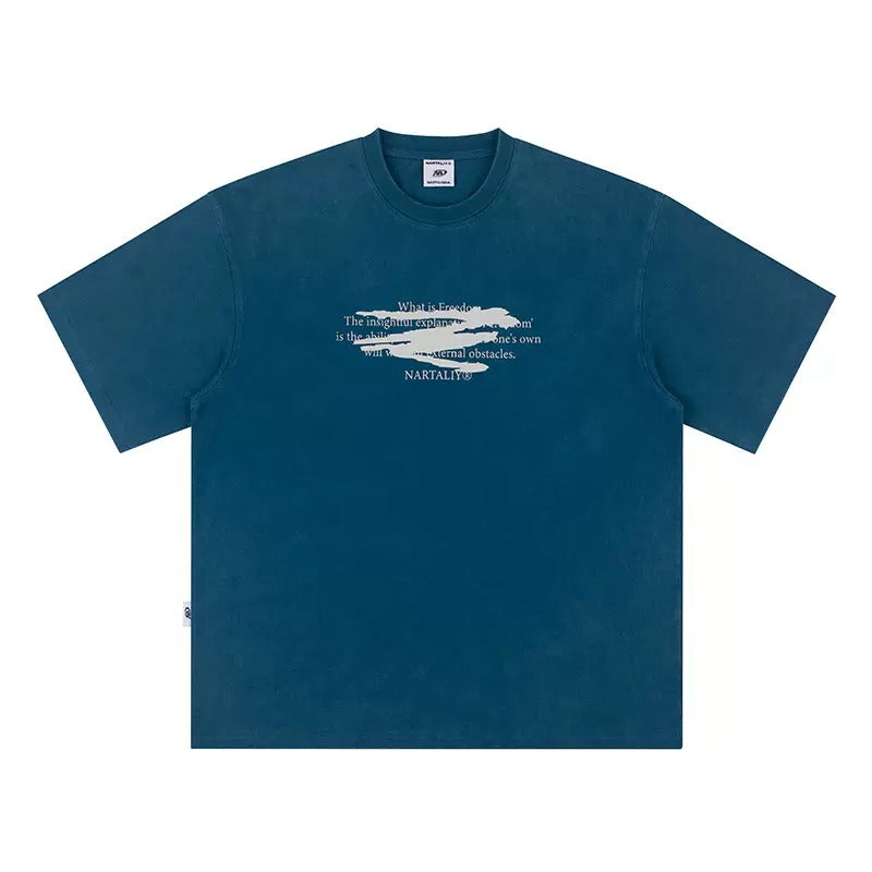 Distressed Tide Altered Letters Print T-shirt NA003