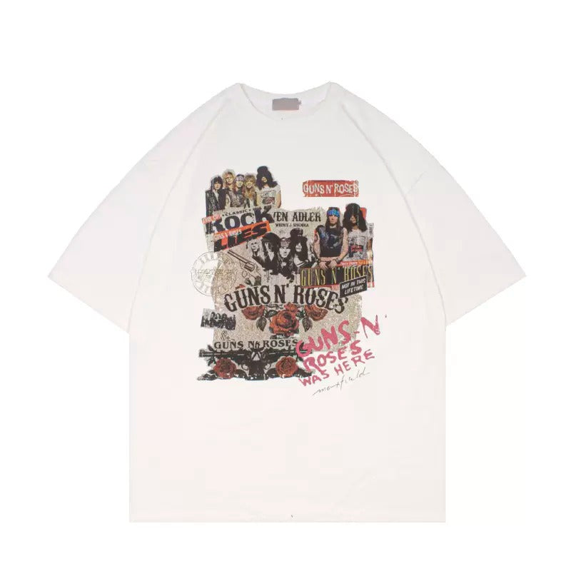 Wash Old Style Rock Print T-shirt MR002