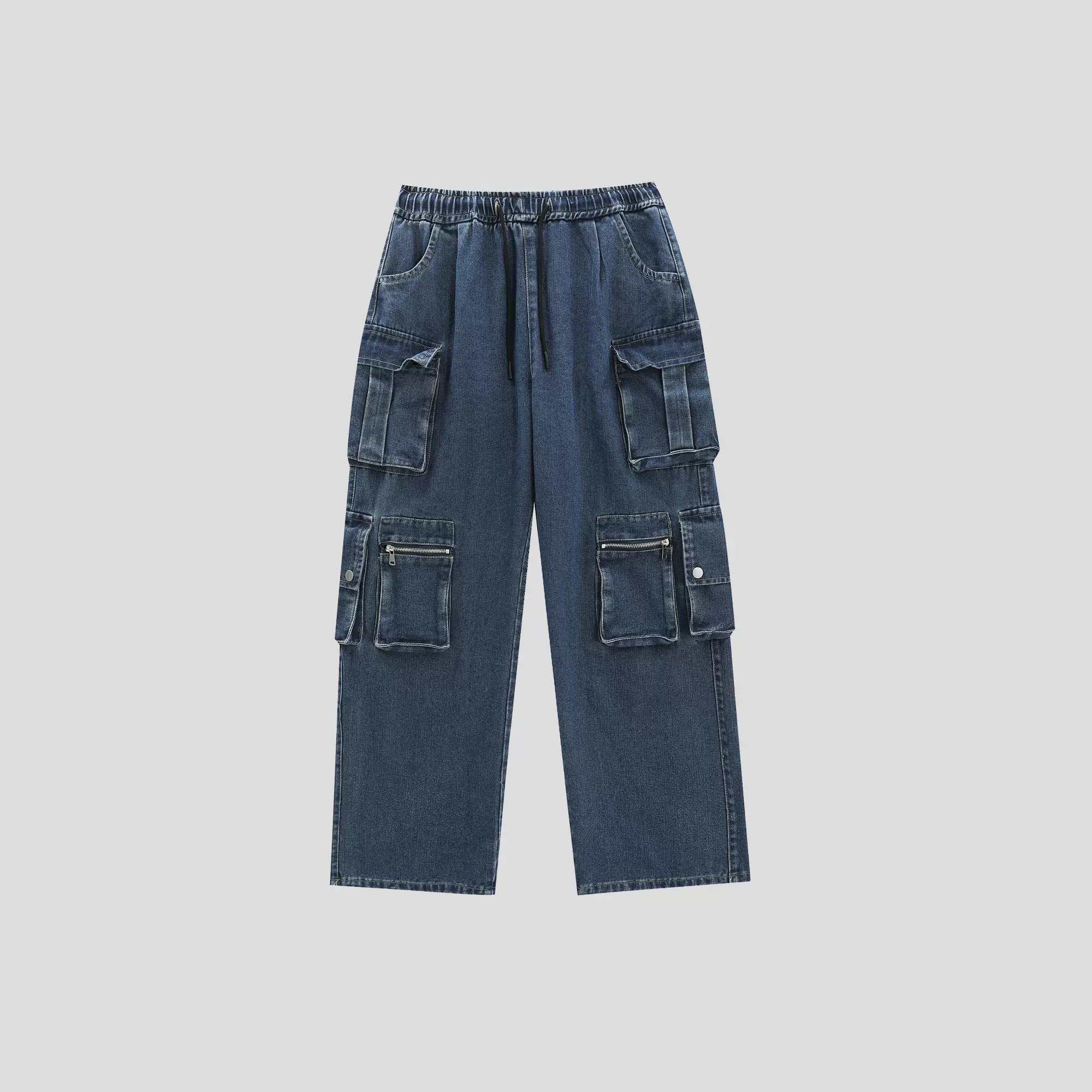 Distressed Loose Work Style Cargo Jeans IN7025