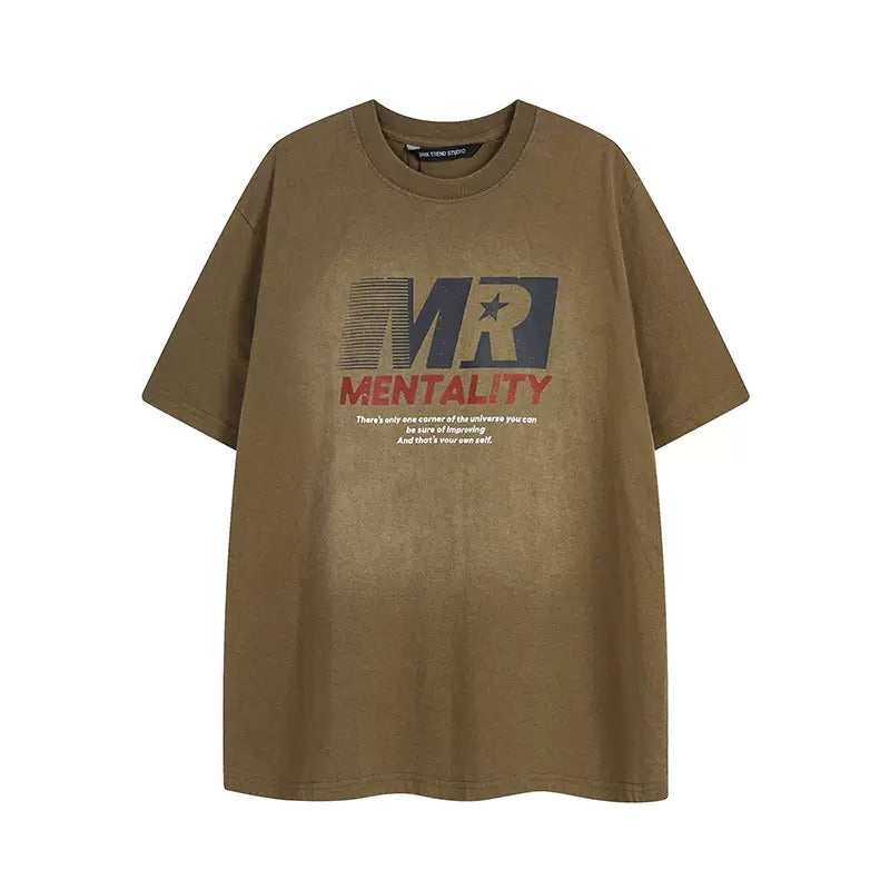 Retro Letter Print Casual T-shirt MR022
