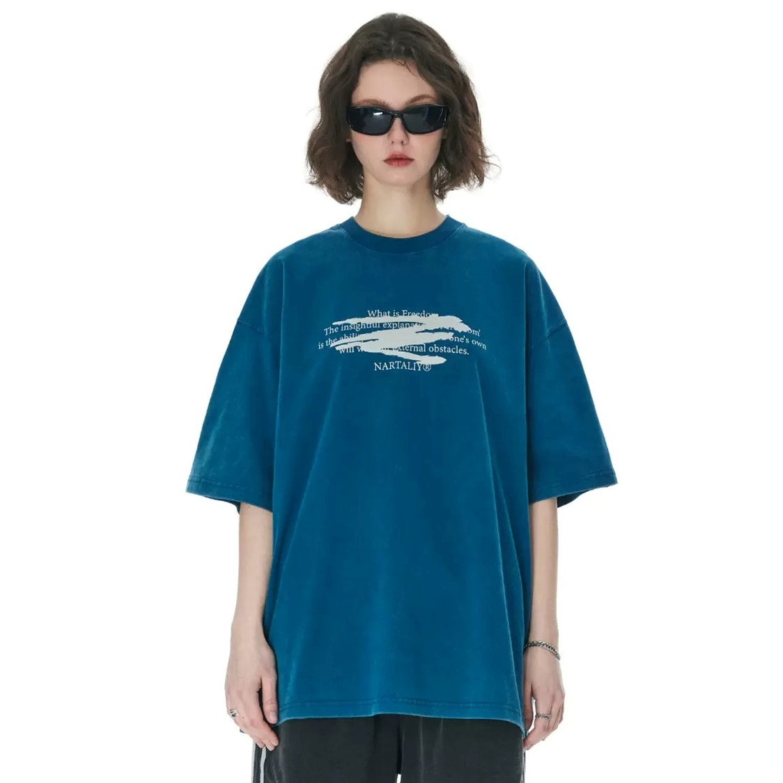 Distressed Tide Altered Letters Print T-shirt NA003