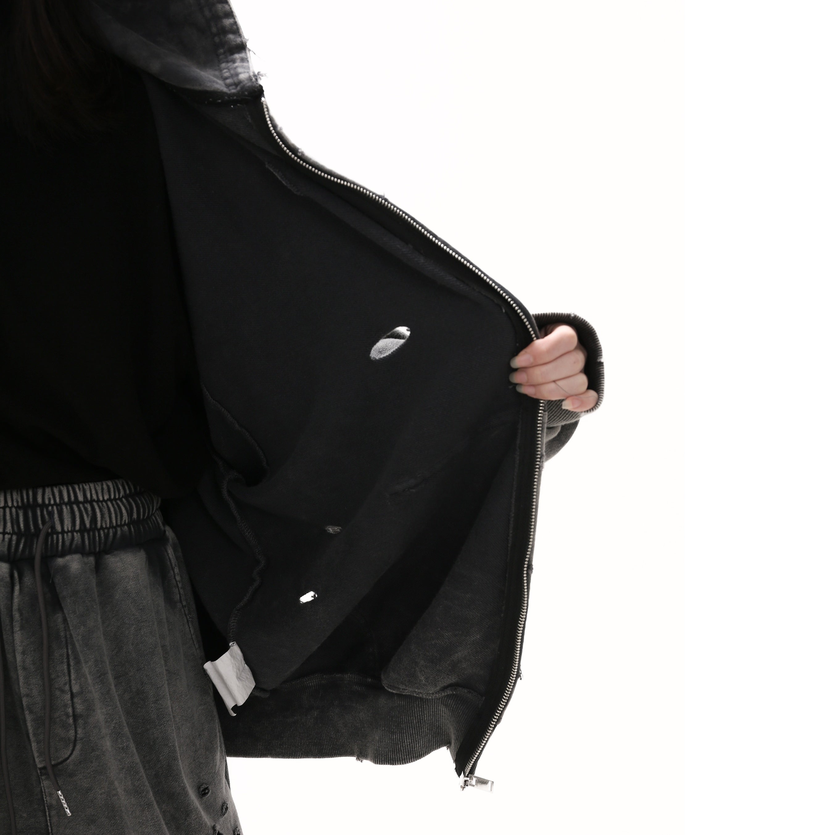 【上下別売り】Distressed Ripped Hooded Jacket MB7329