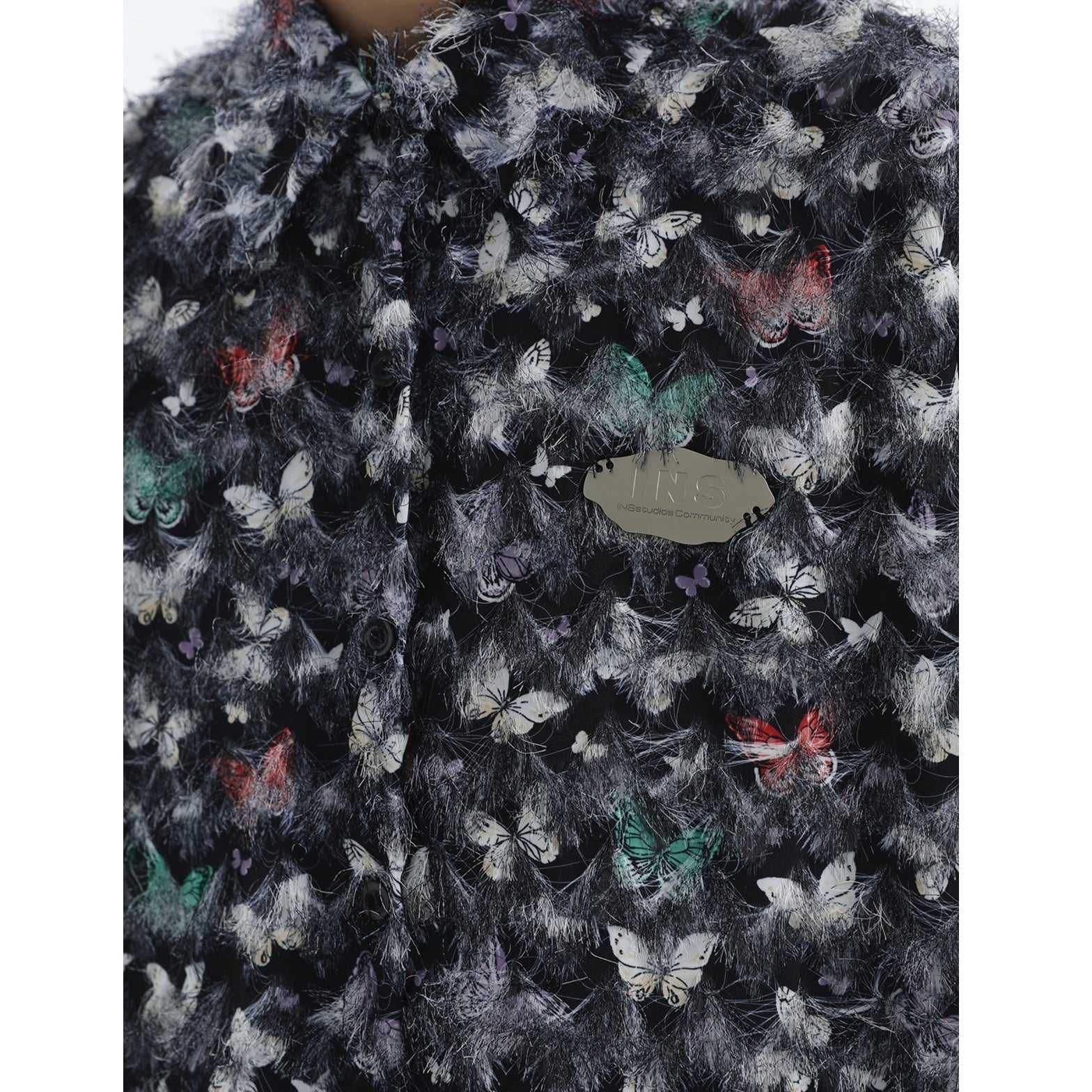 Shaggy Touch Butterfly Short Sleeve Shirt IN7035