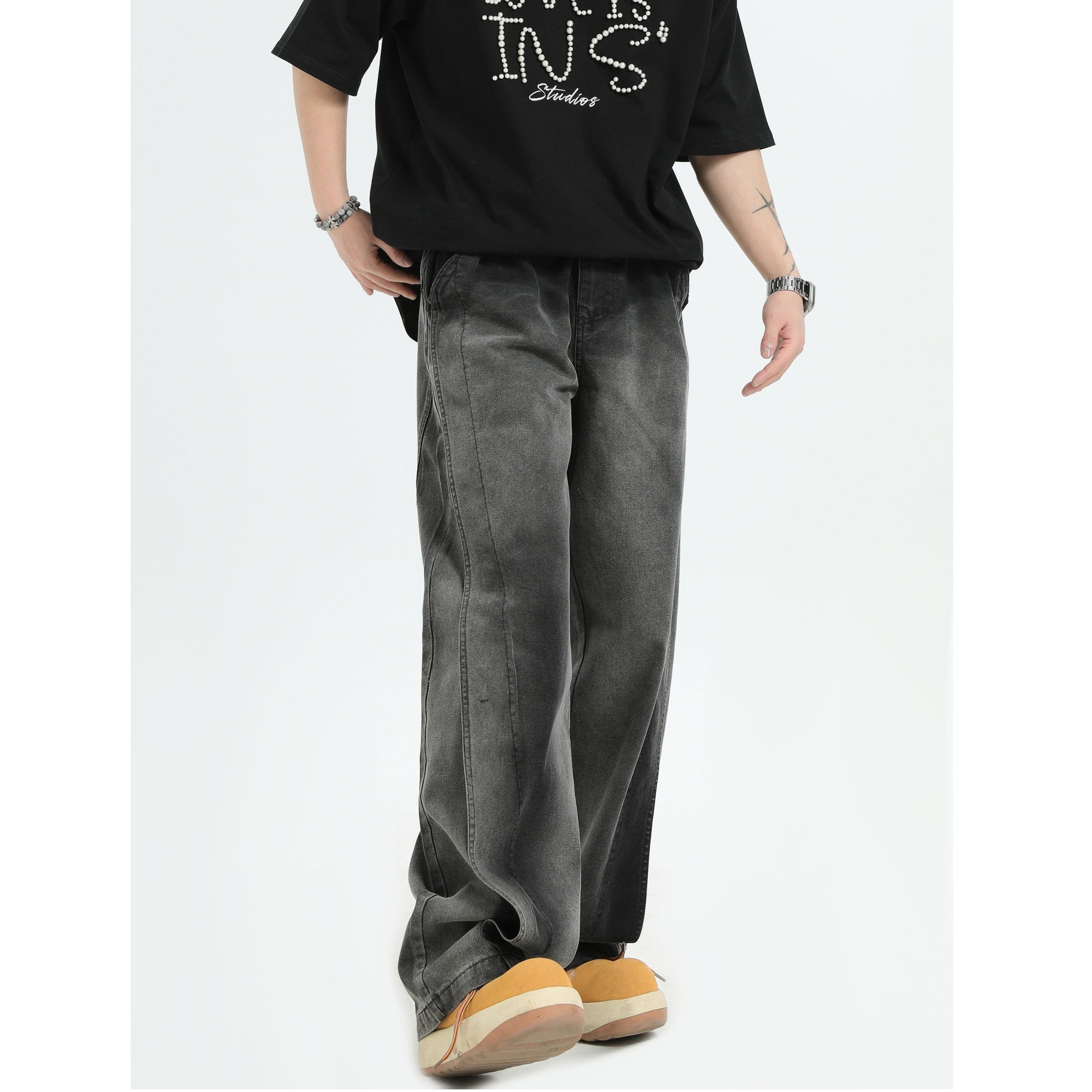 Gradient Smudge Wash Loose Jeans IN7058