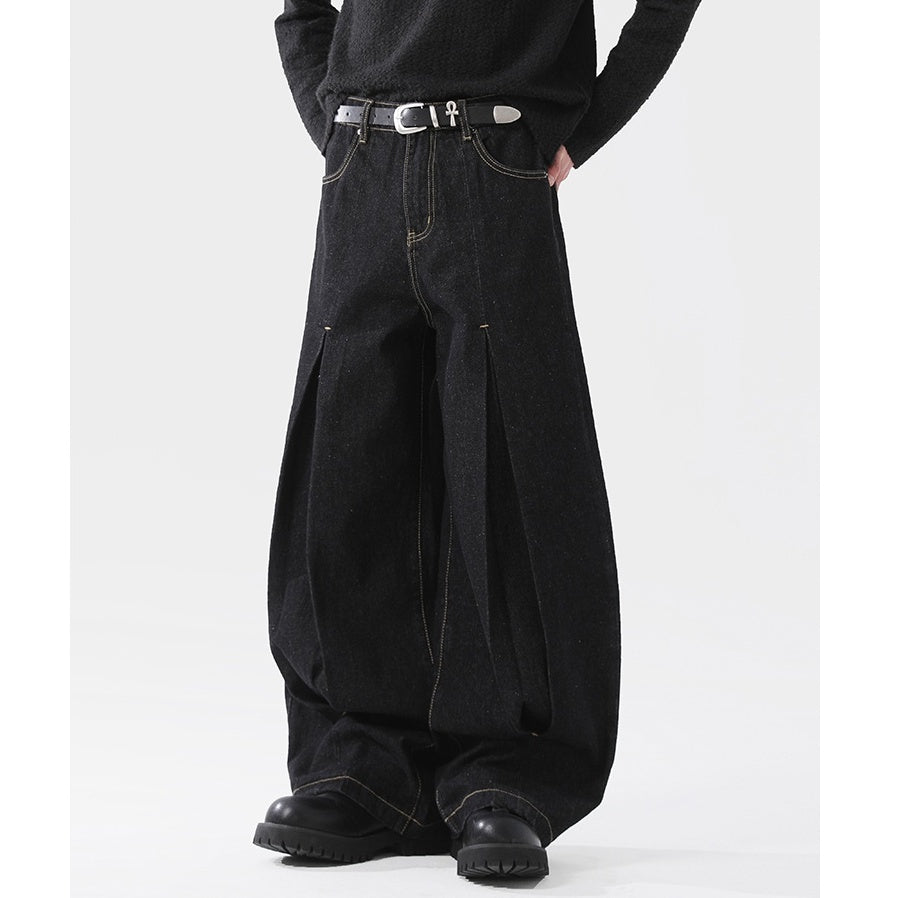 Split Design Wide Scimitar Jeans MB7334