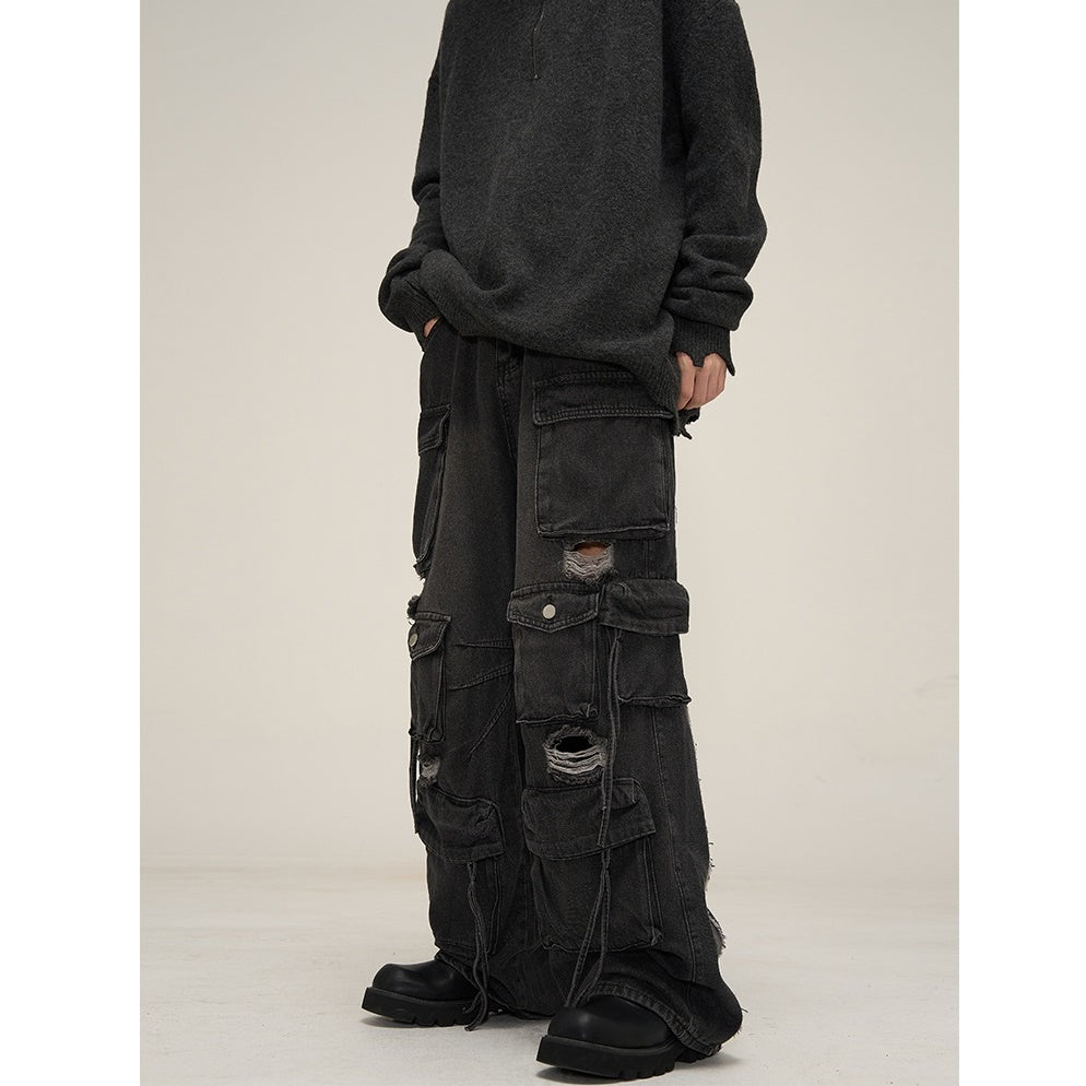 Heavy Industry Ripped Cargo Jeans MB7020