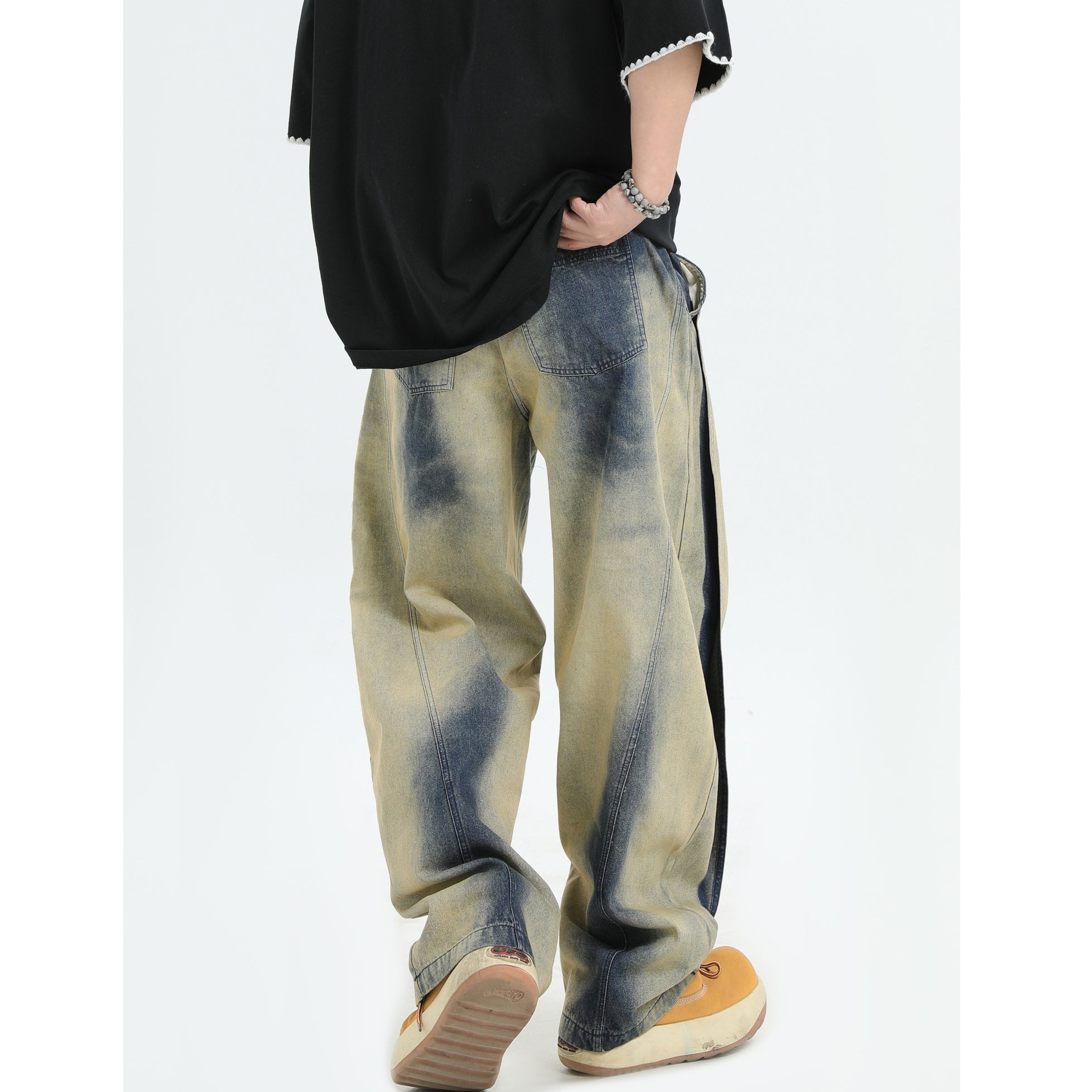 Gradient Smudge Wash Loose Jeans IN7058