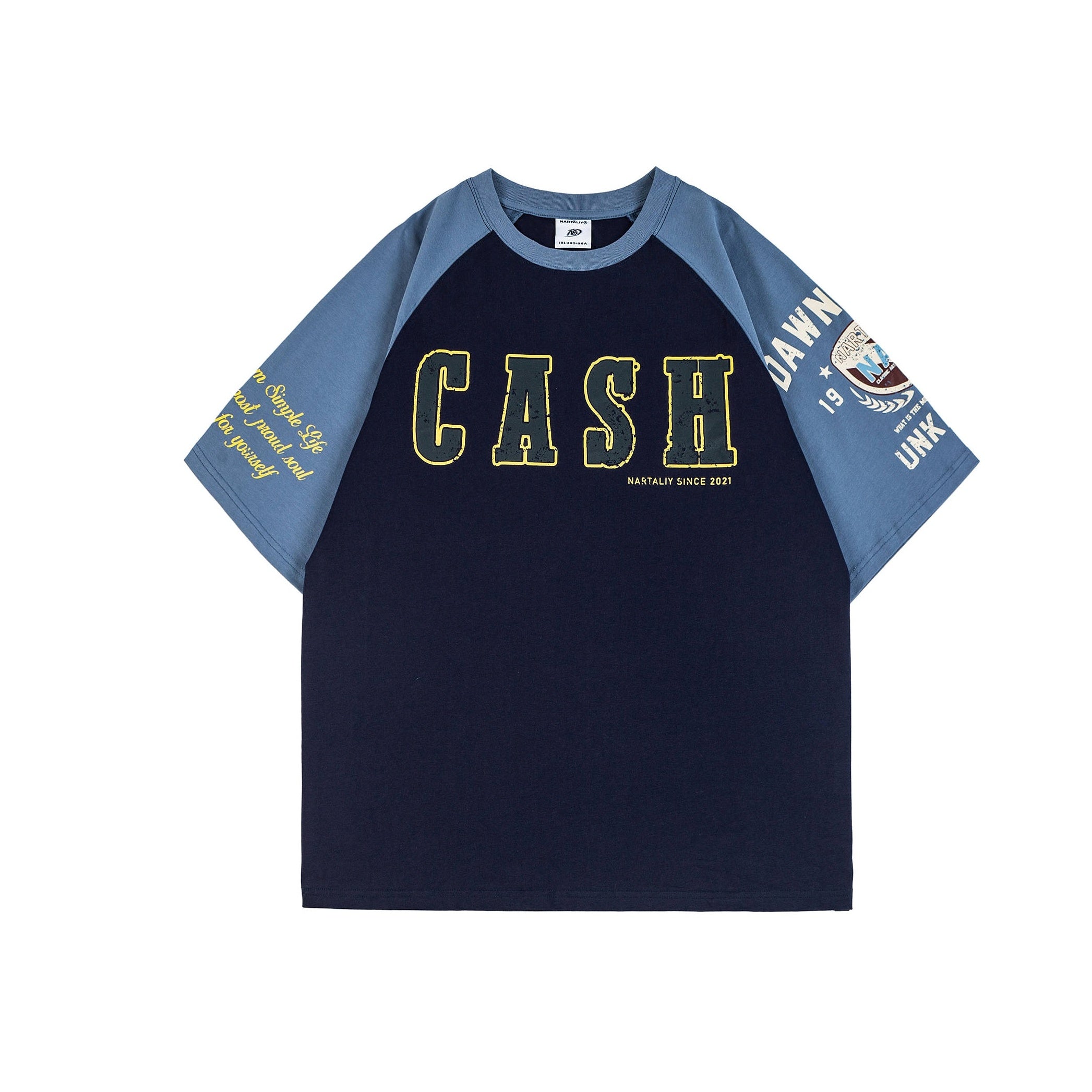 Contrasting Panel Raglan Sleeve T-shirt NA7013