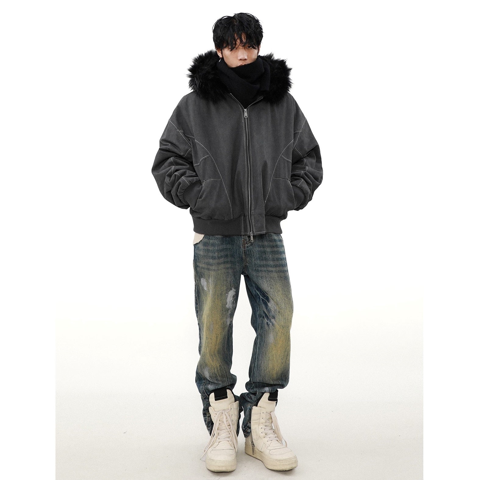 Plush Fur Collar Casual Jacket MB7293