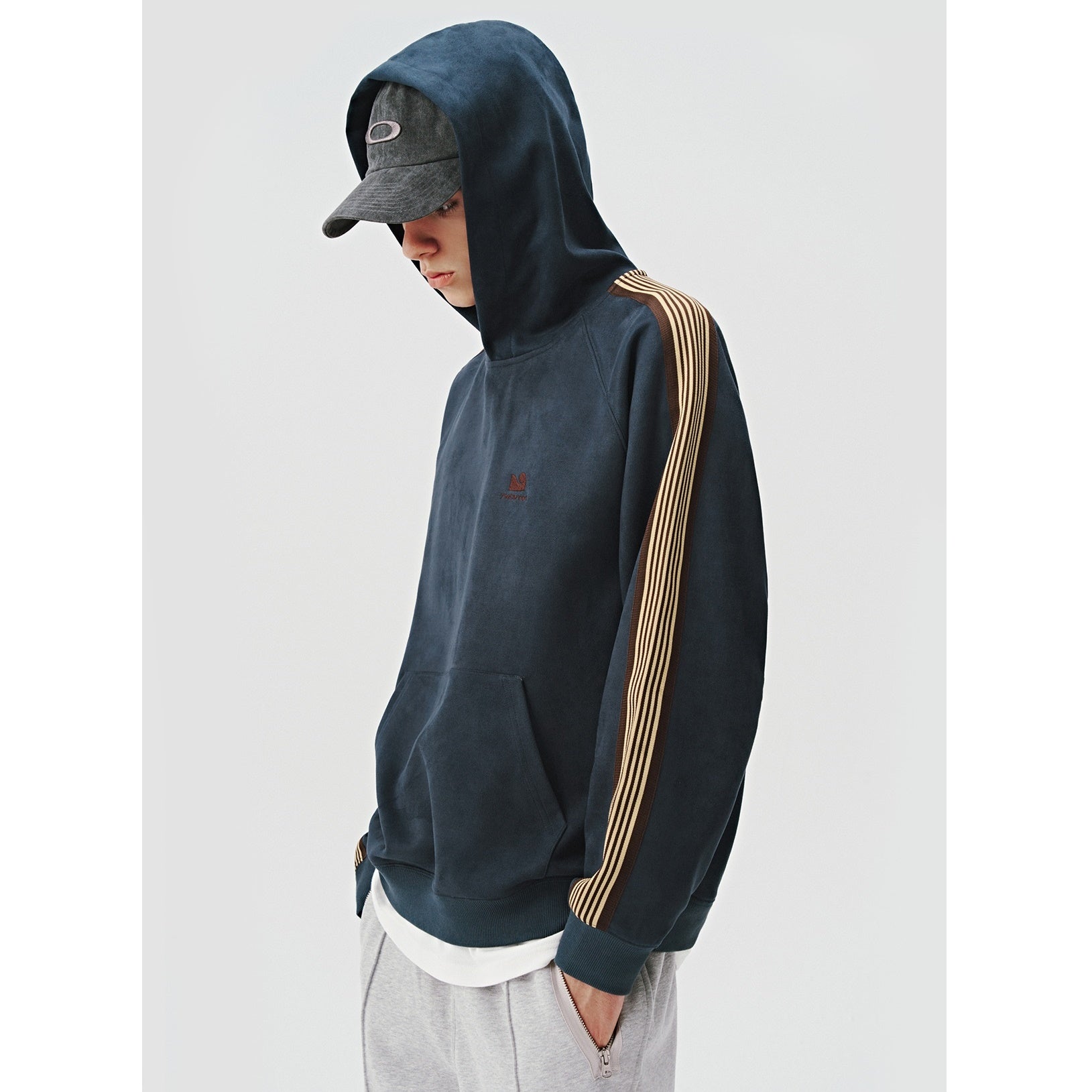 Imitation Suede Touch Line Hoodie MB7138