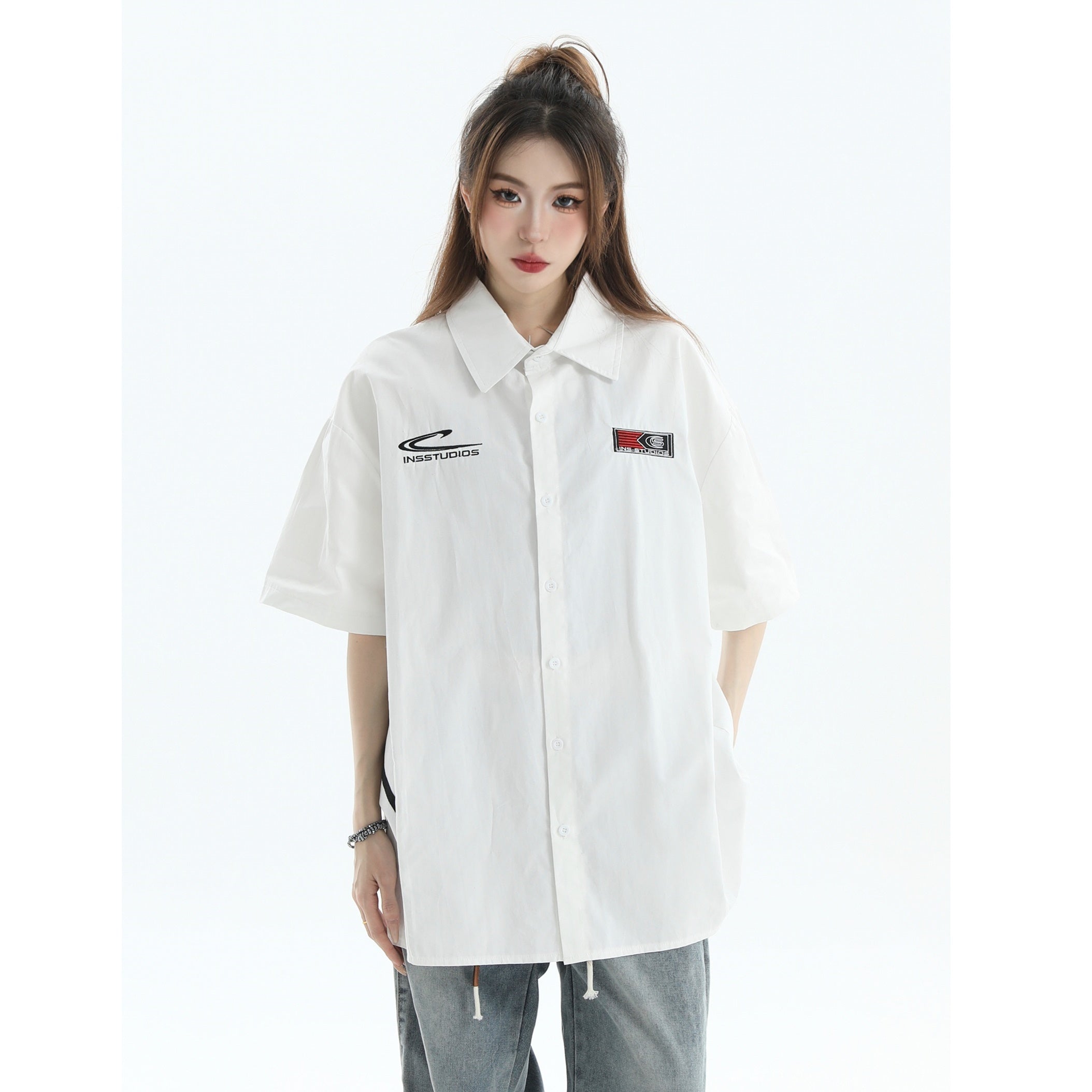Three-Bar Stitched Racing Style Shirt IN7048