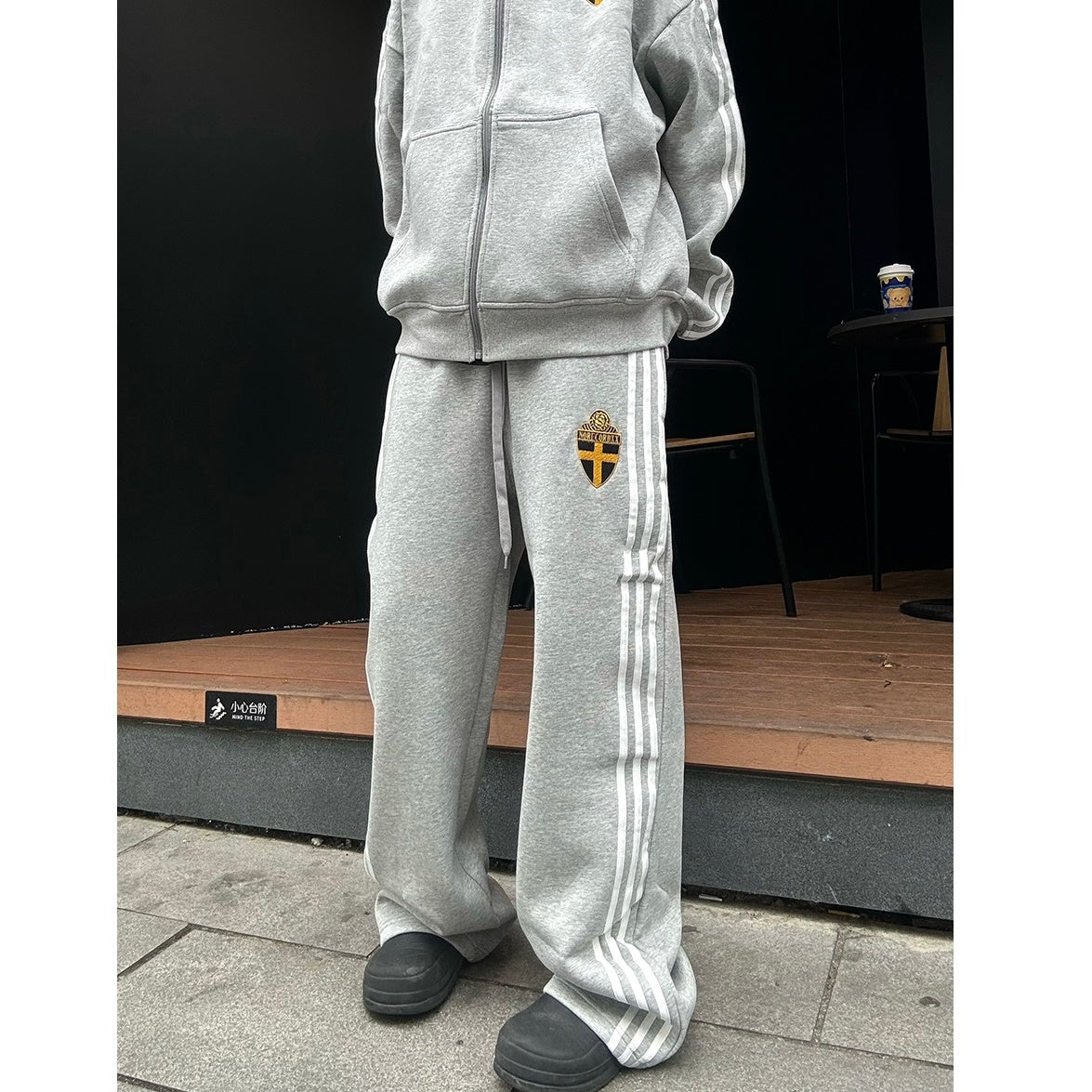 【上下別売り】Three-Bar Loose Casual Zip-up Hooded Parka ＆ Sweat Pants MB7167