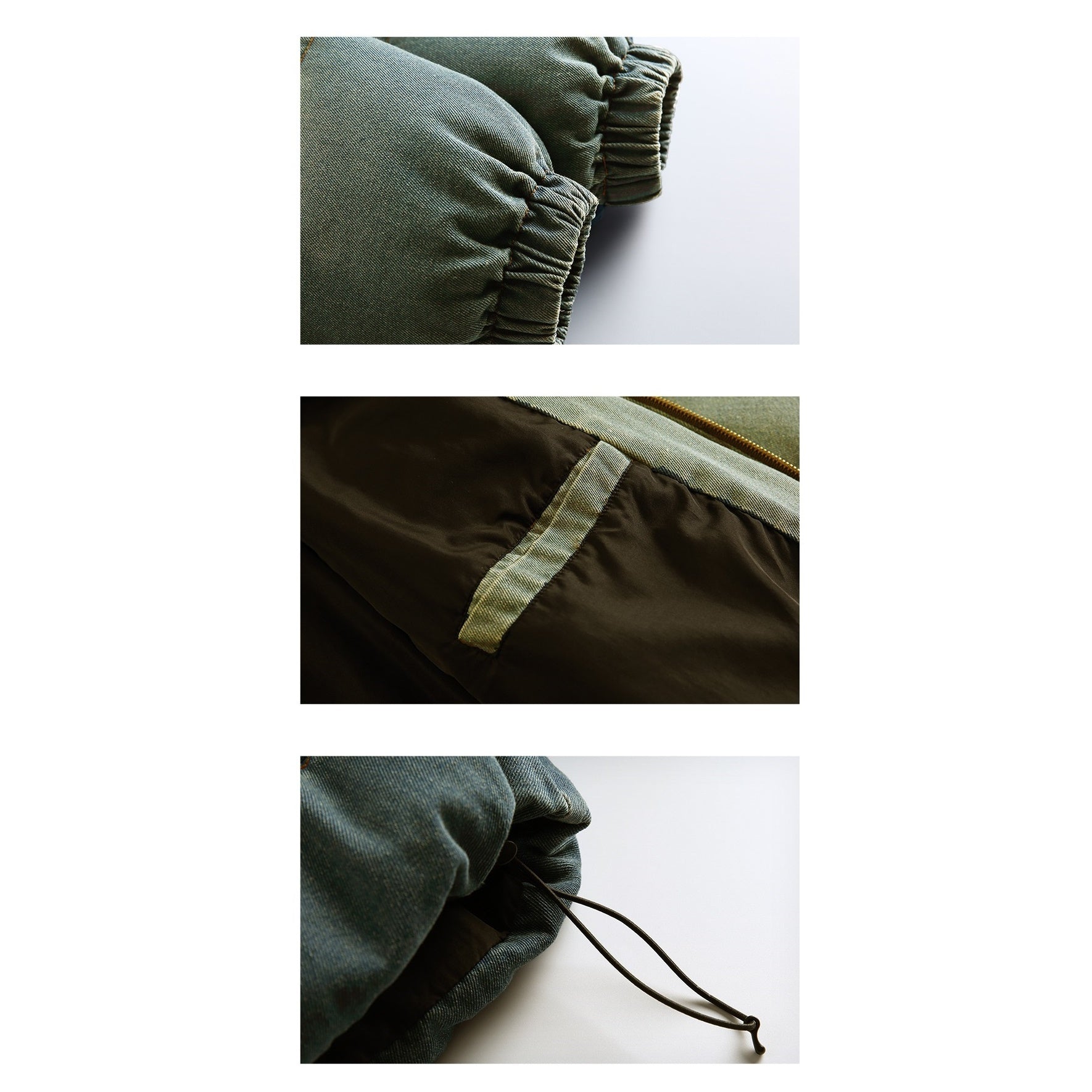 Distressed Washed Denim Down Jacket MB7295