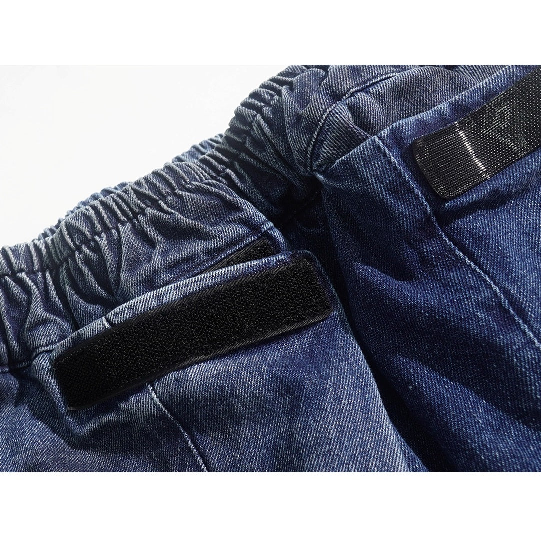 Washed Mud Dyed Distressed Wide-Leg Jeans UU7023