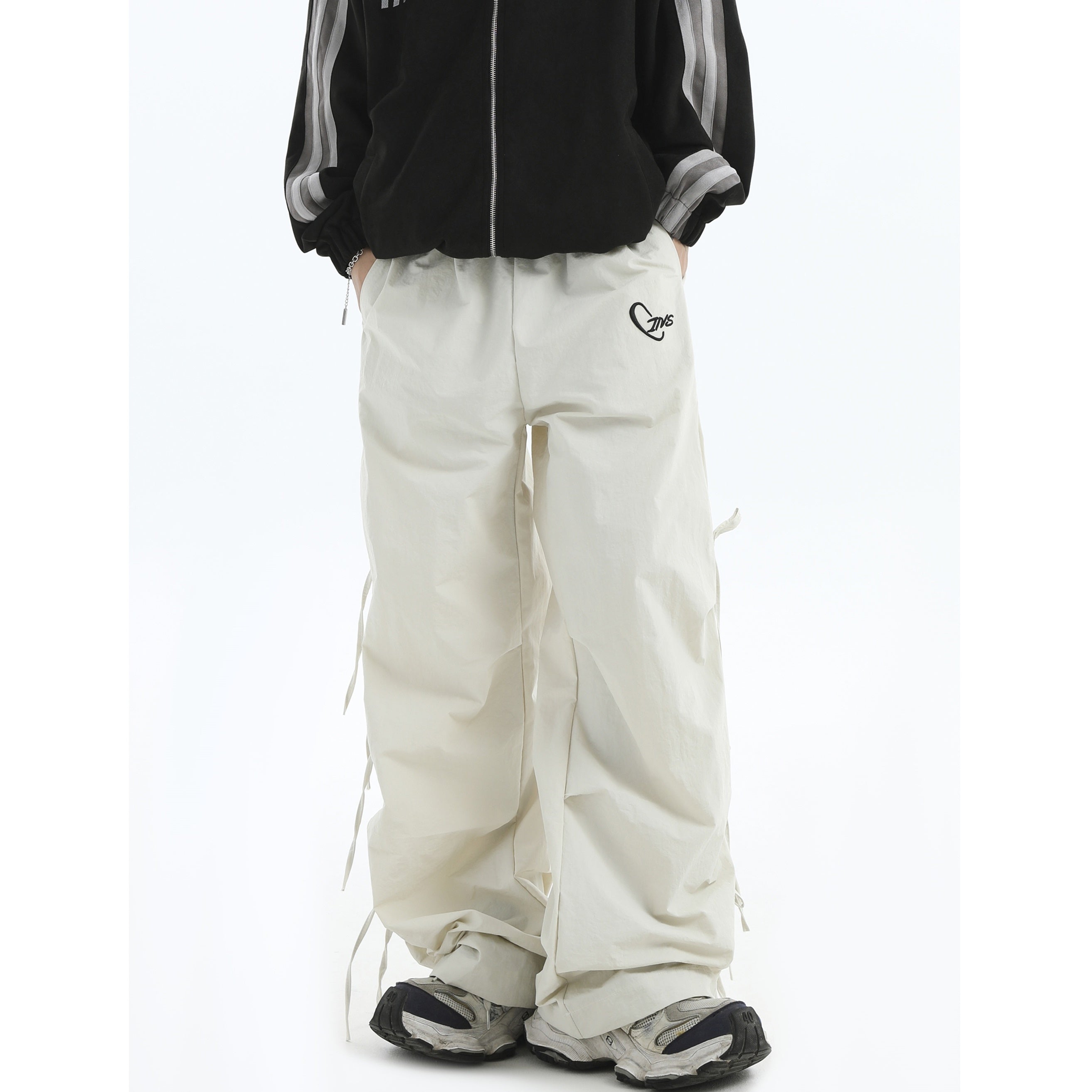 Logo Embroidery Side Bow Casual Pants IN7045