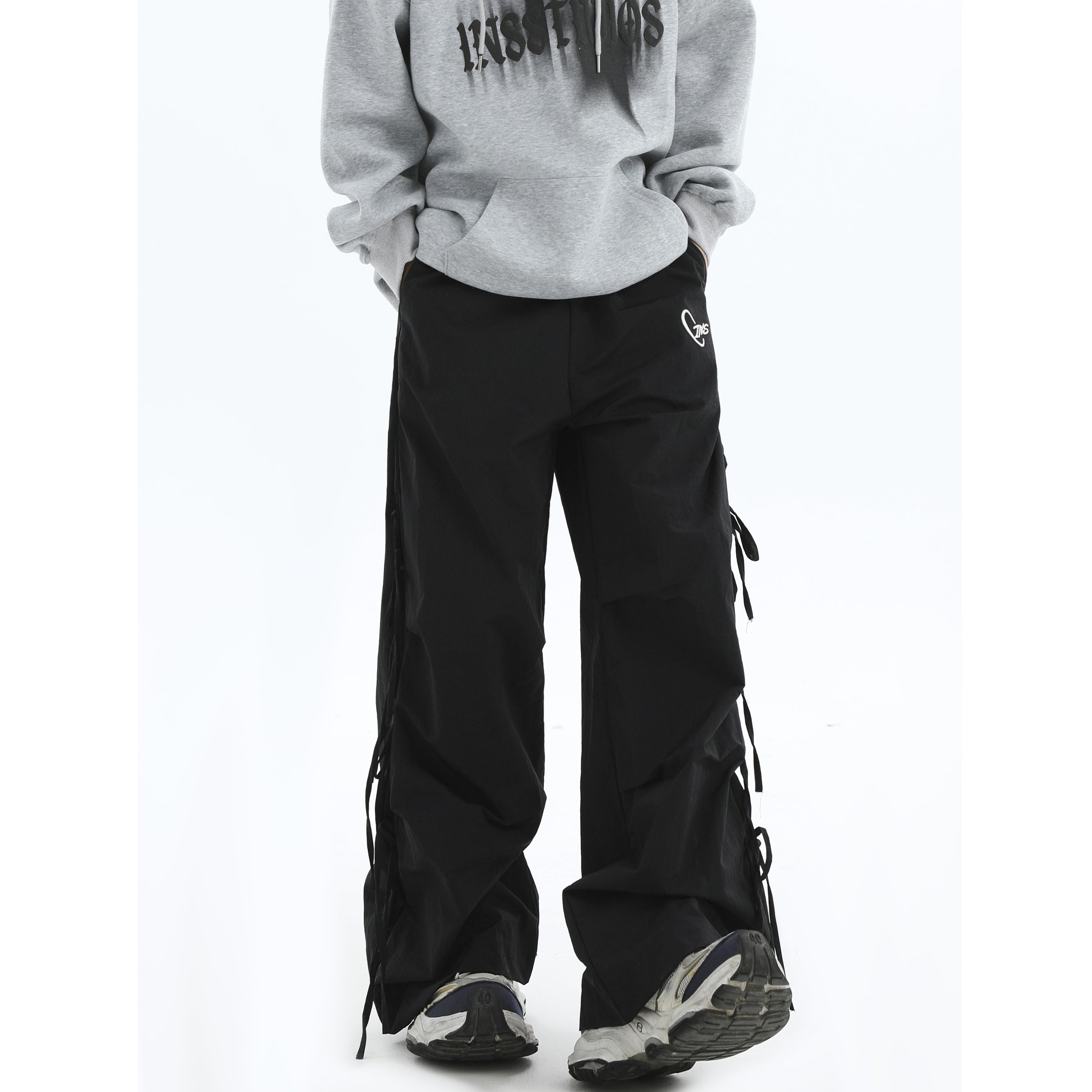 Logo Embroidery Side Bow Casual Pants IN7045