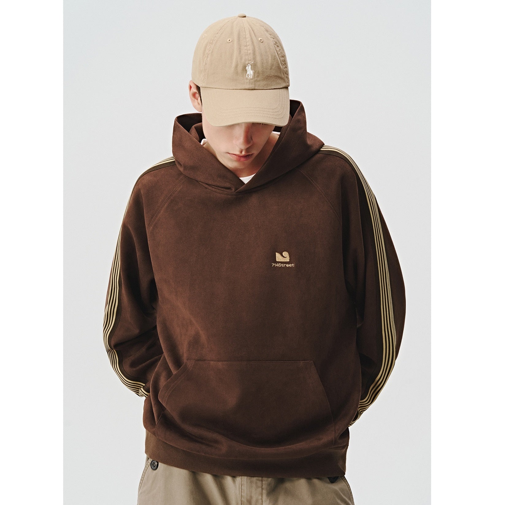 Imitation Suede Touch Line Hoodie MB7138