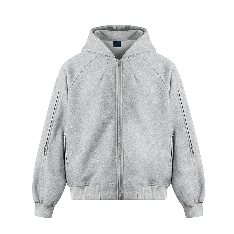 Washed Hooded Zipper Jacket MB7331