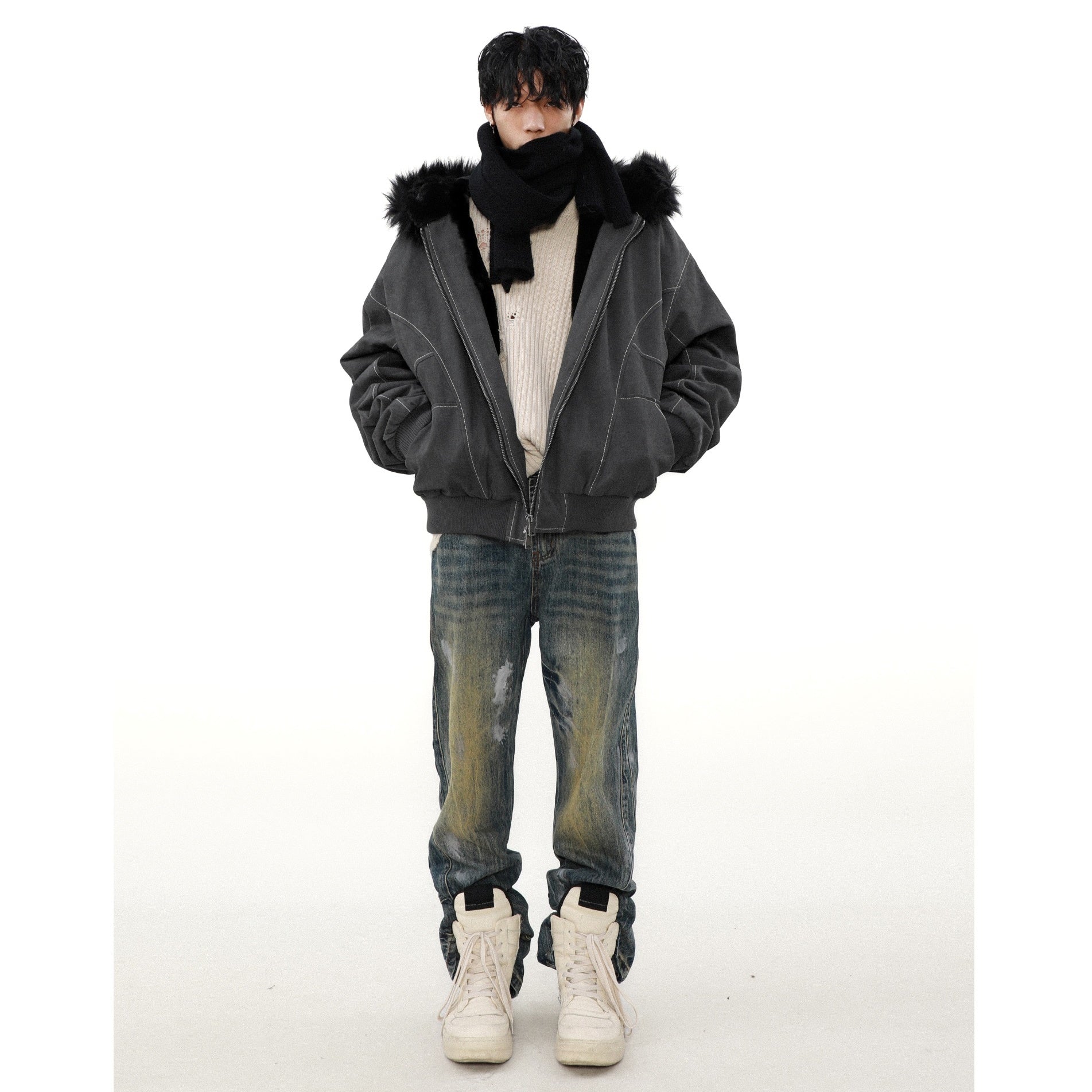 Plush Fur Collar Casual Jacket MB7293