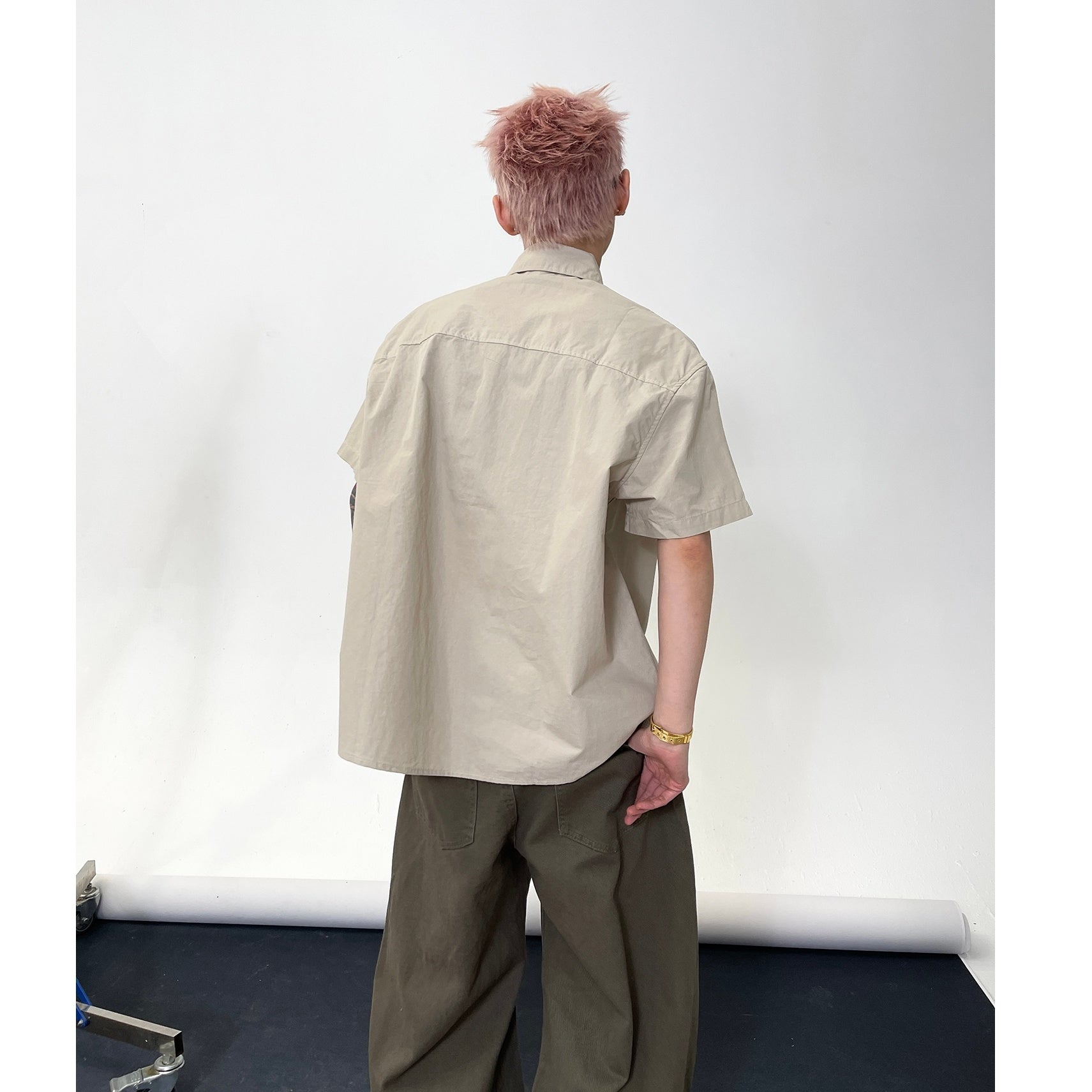 Solid Color Short Sleeve Shirt EAT135