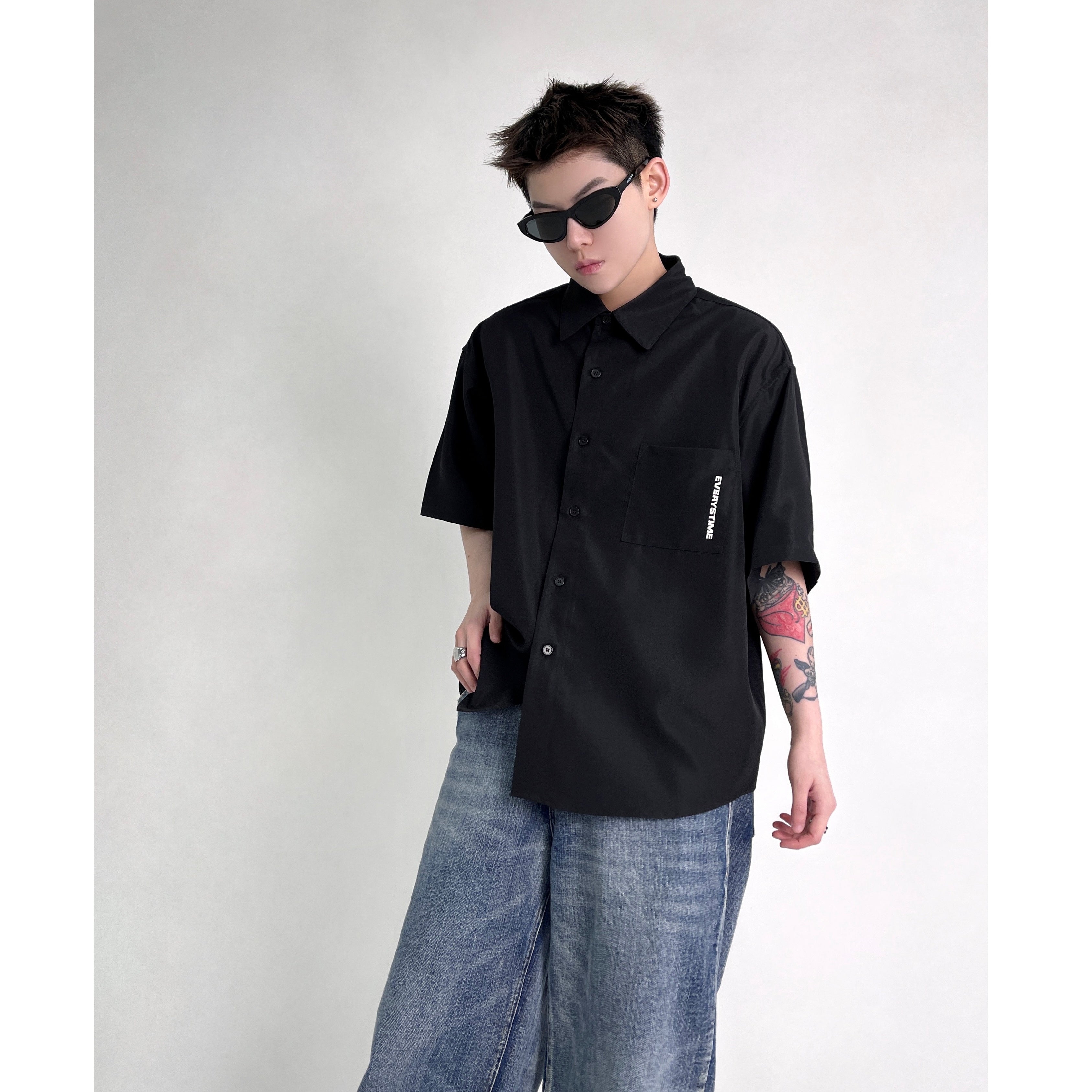 Back Letter Printing Casual Shirt EAT007