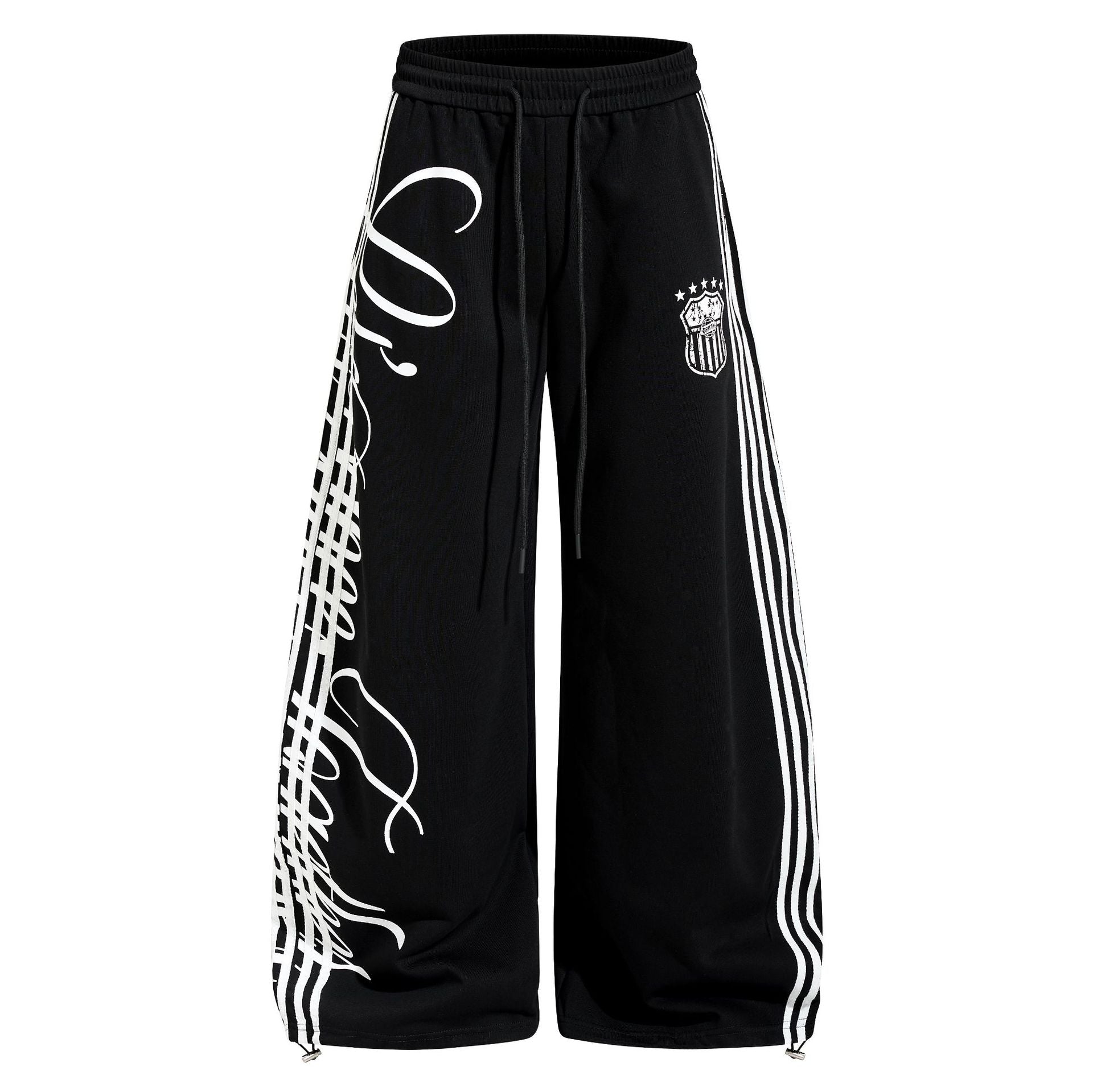 Side Line Letter Print Loose Sweat Pants MB7405
