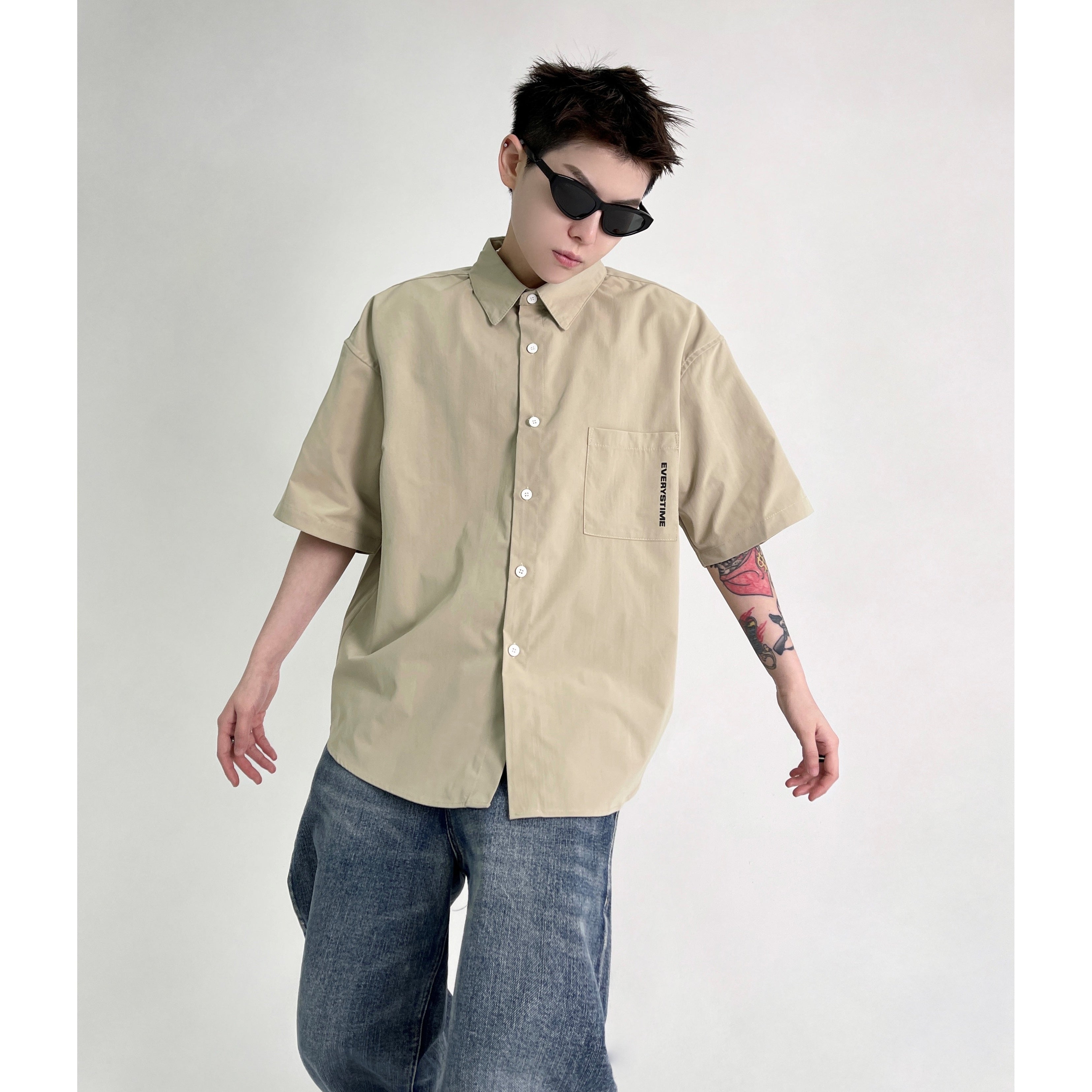 Back Letter Printing Casual Shirt EAT007