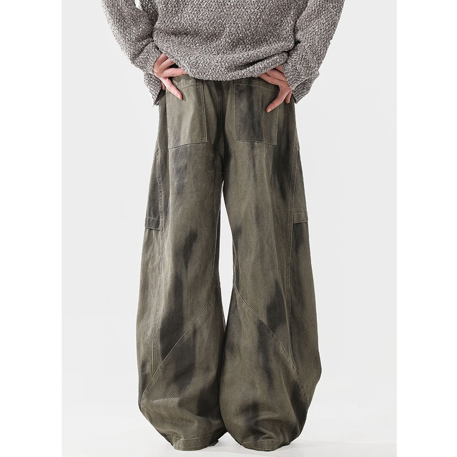 Pleated Dirty Dyed Loose Pants MB7336