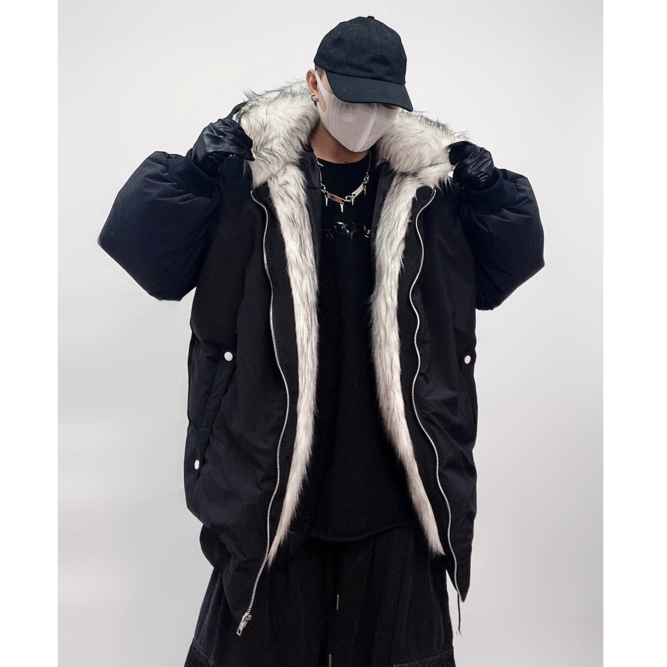 Fur Stitch Hooded Padded Jacket UU7022