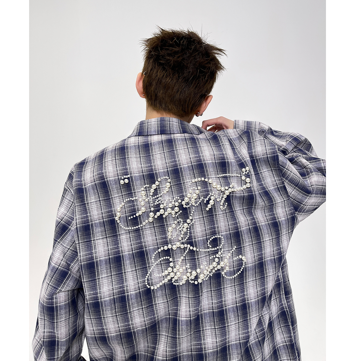 Pearl Design Plaid Shirt EAT089