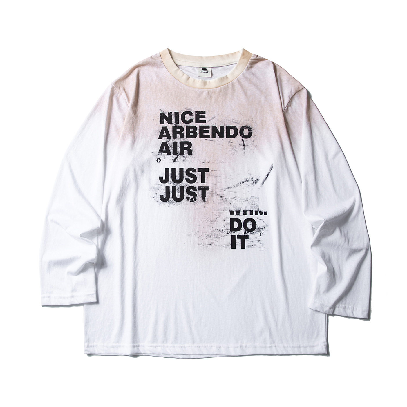 Letter Print Tie-dye Long Sleeve T-shirt EAT092