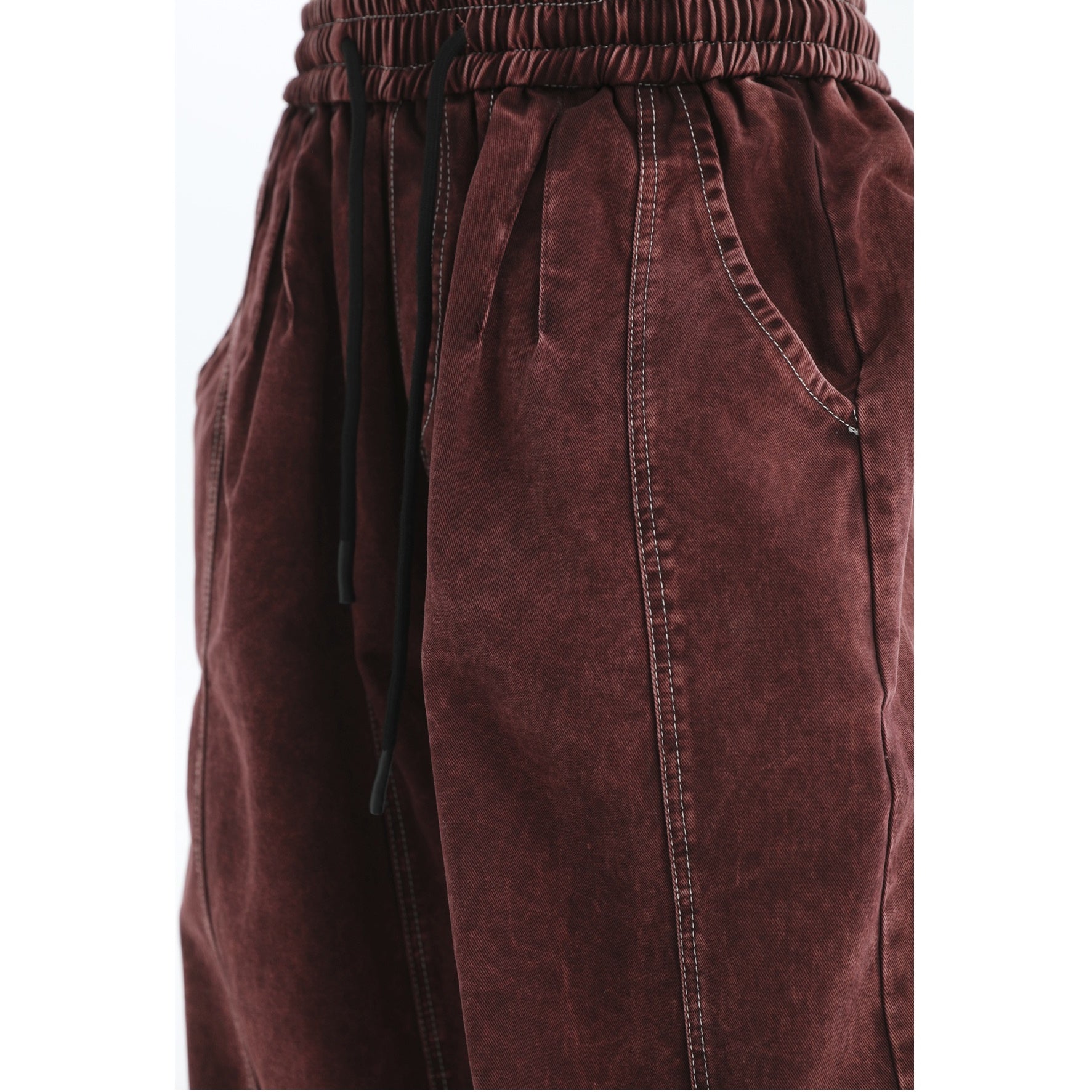 Splicing Crimping Wash Loose Jeans IN7046