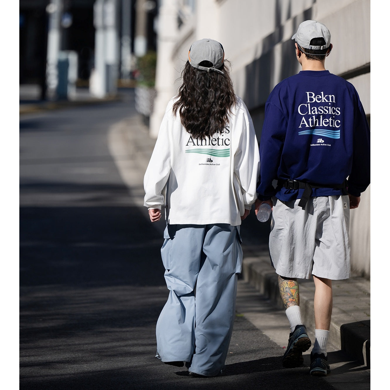 Behind Print Loose Long-sleeved T-shirt BI2011