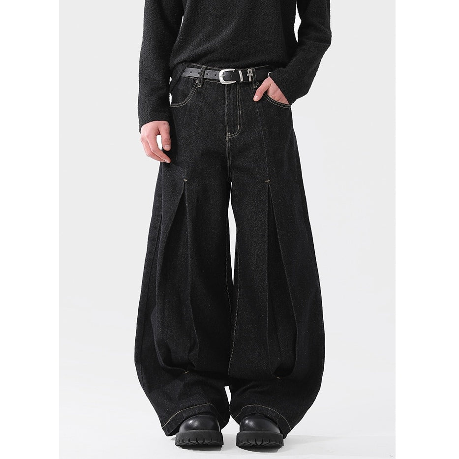 Split Design Wide Scimitar Jeans MB7334