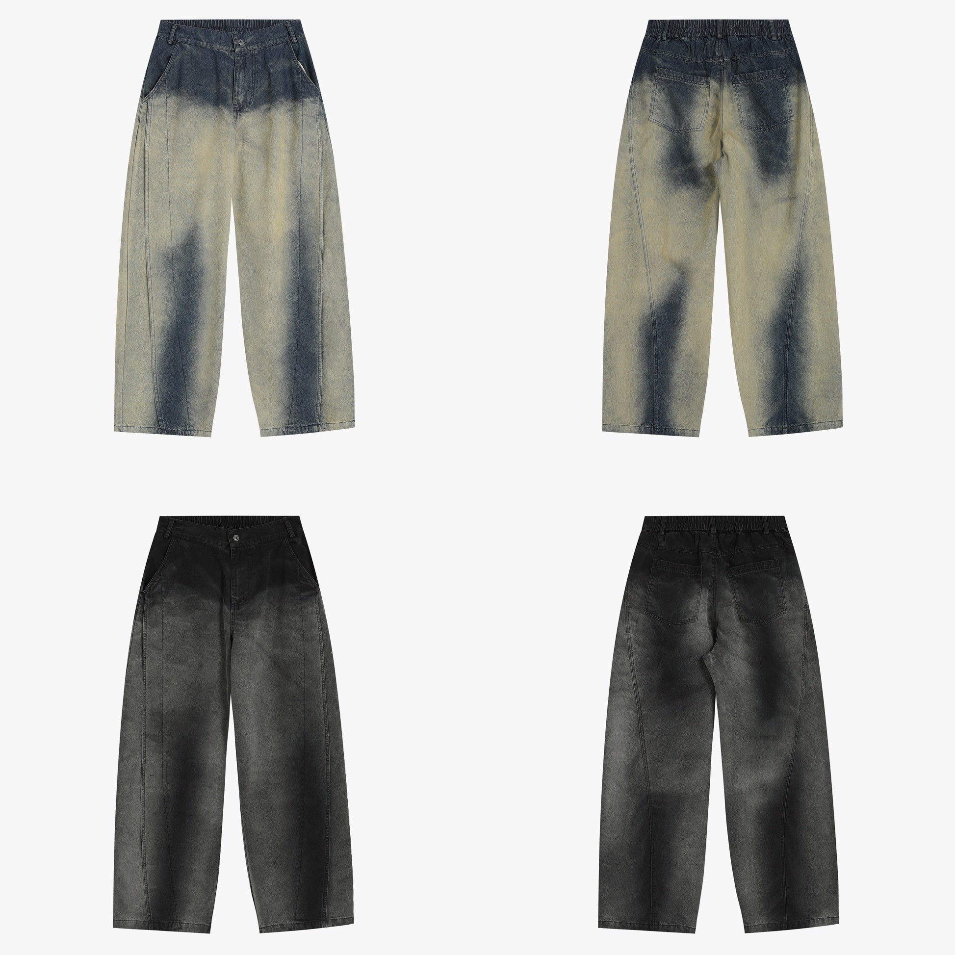 Gradient Smudge Wash Loose Jeans IN7058