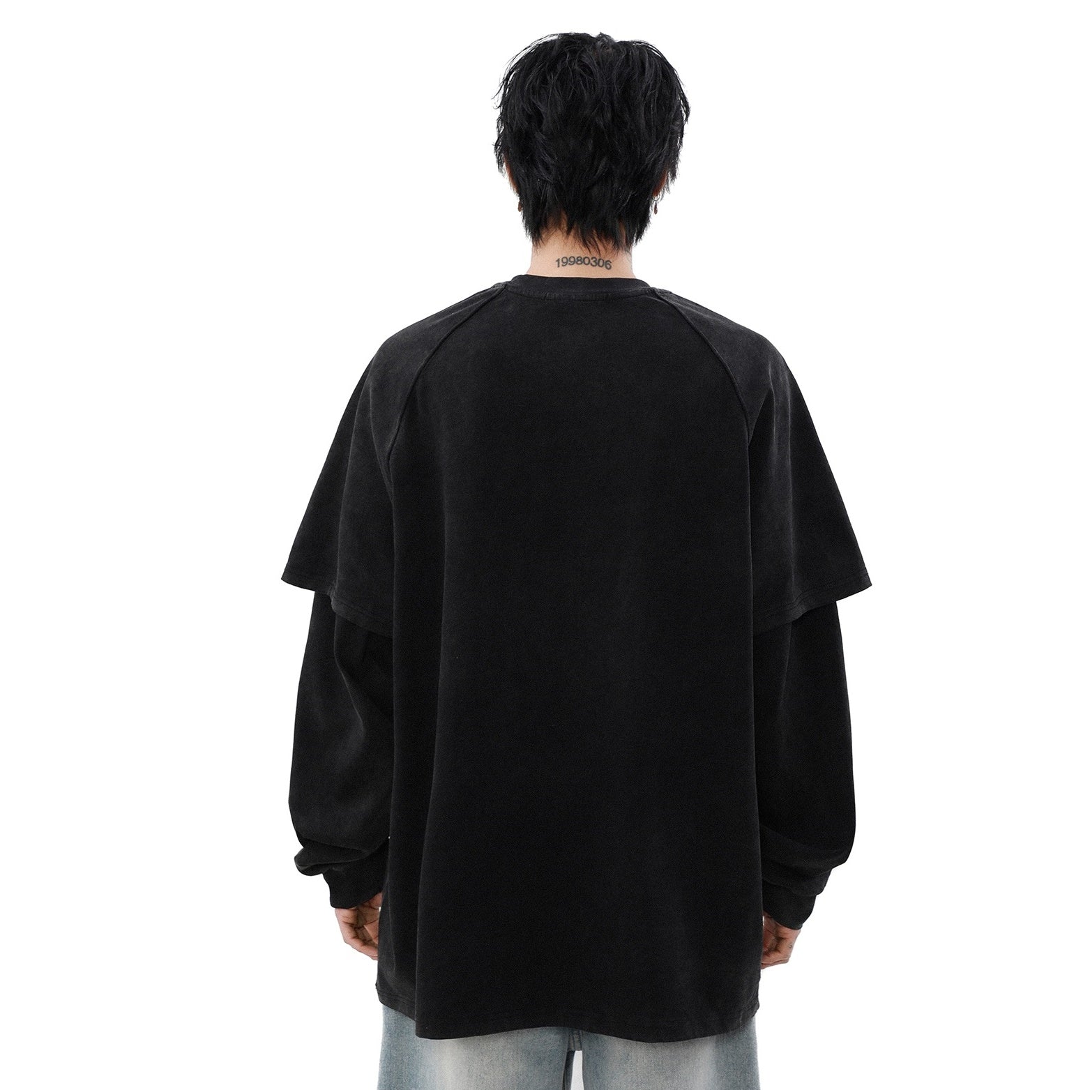 Letter Print Fake Layered Long-sleeved T-shirt MB7318