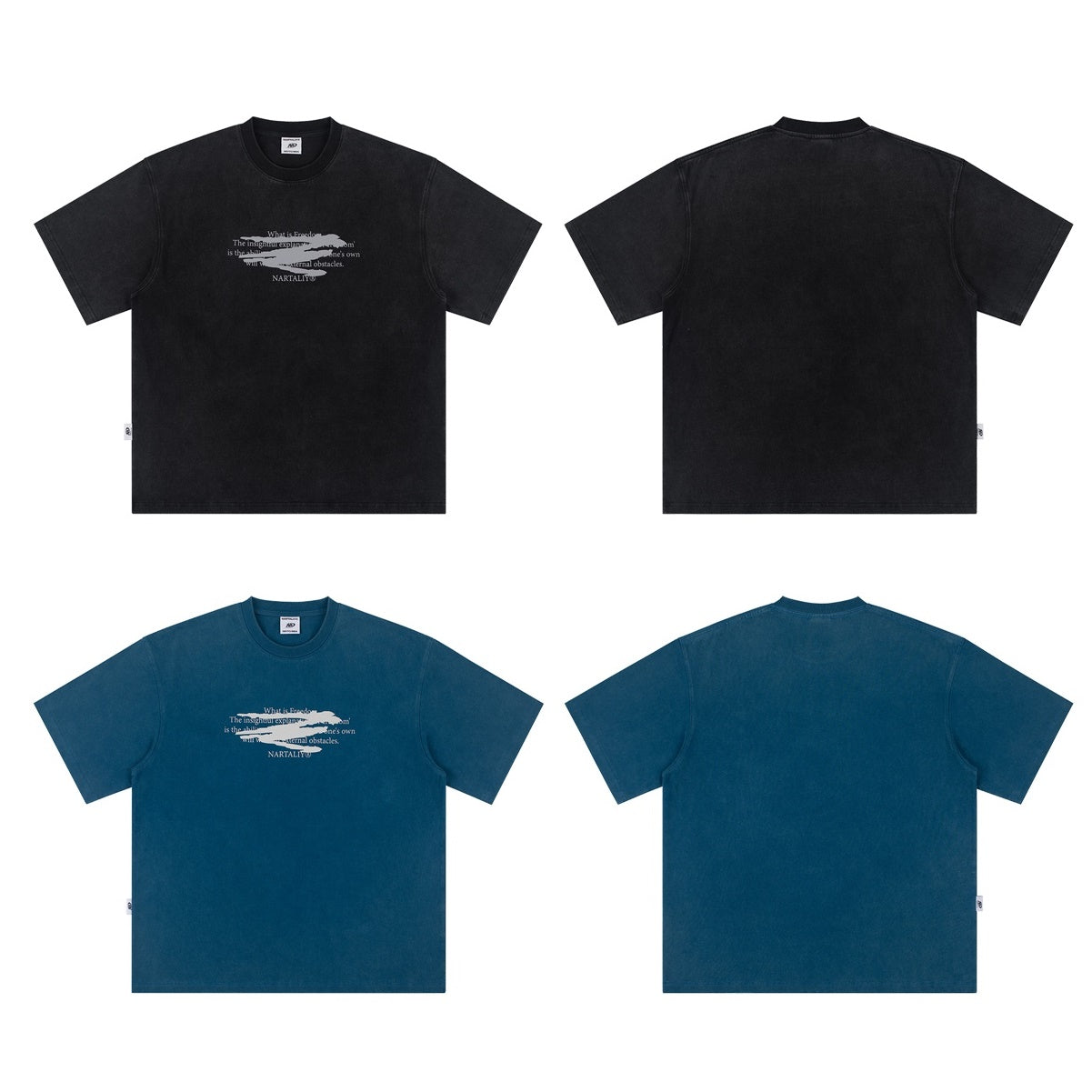 Distressed Tide Altered Letters Print T-shirt NA003