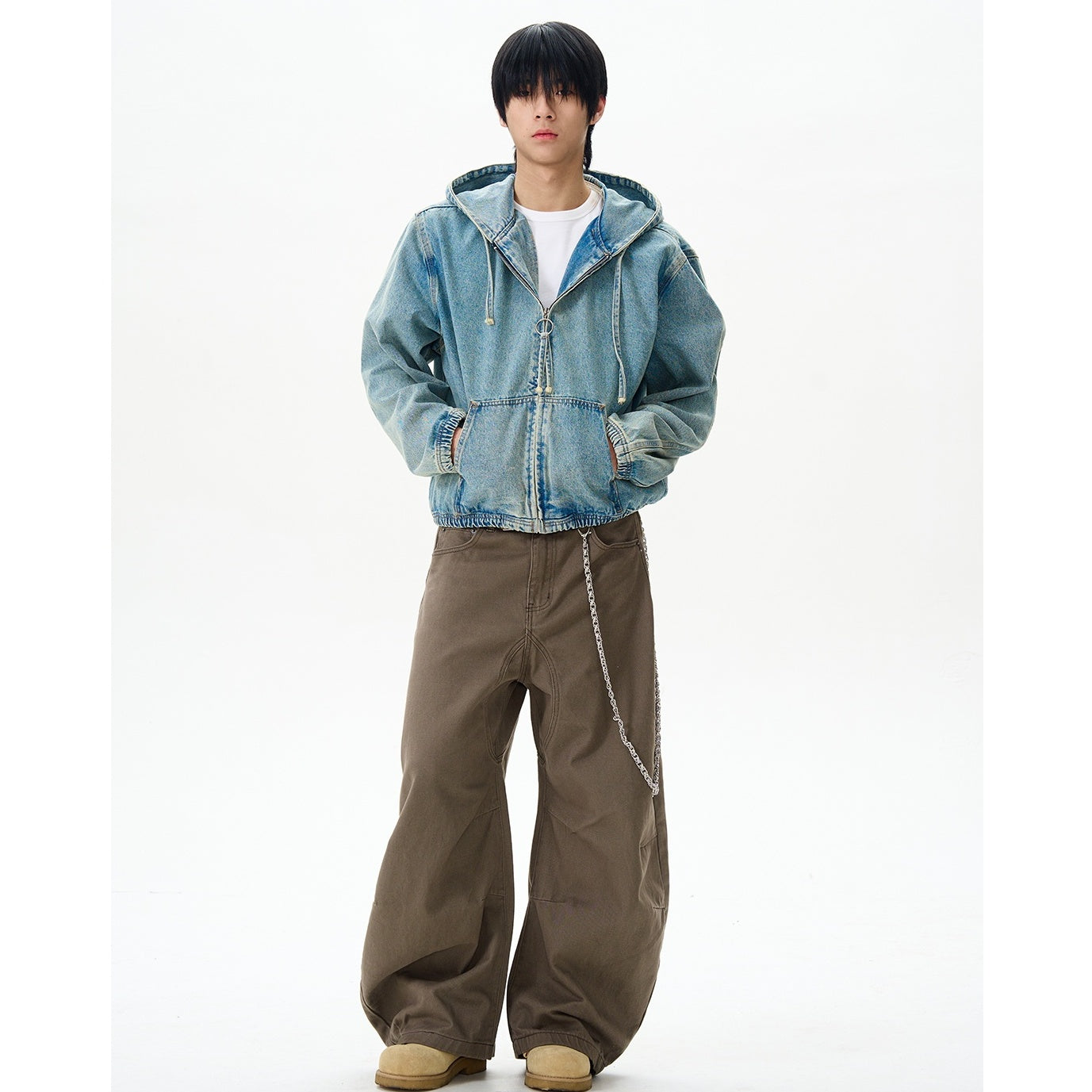 Denim Zip Hooded Jacket MB7344