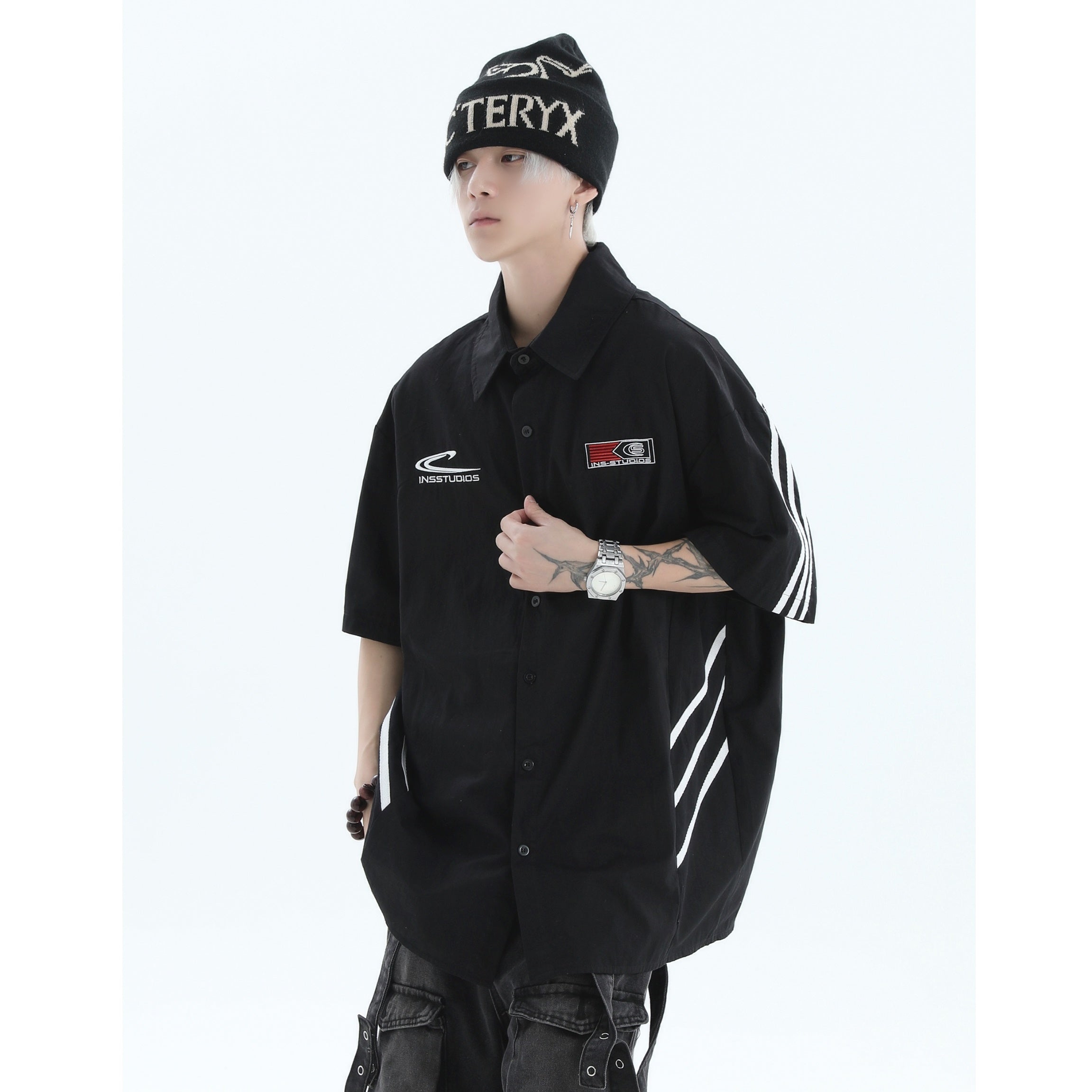 Three-Bar Stitched Racing Style Shirt IN7048