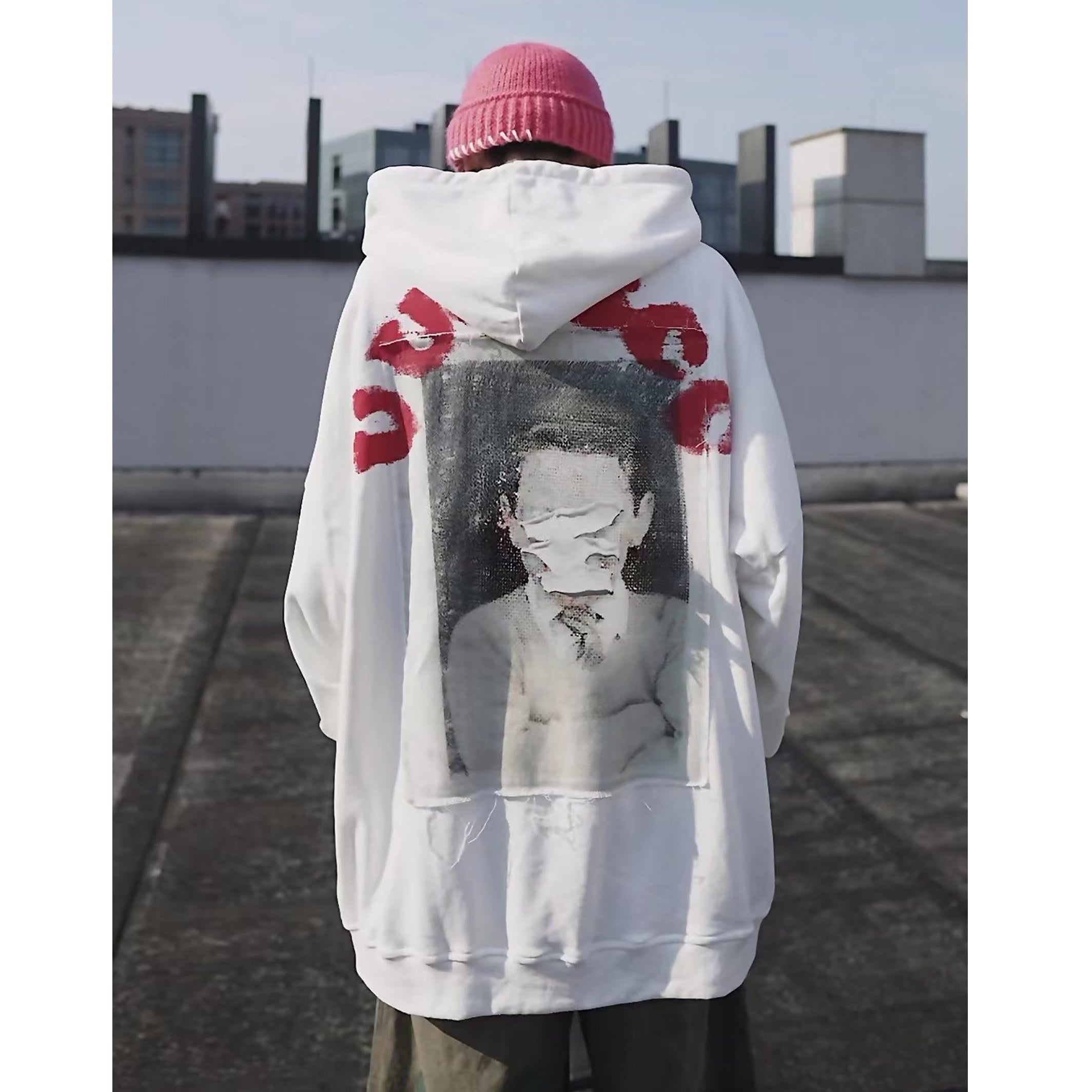 Oversize Street Back Patch Hoodie UU7010
