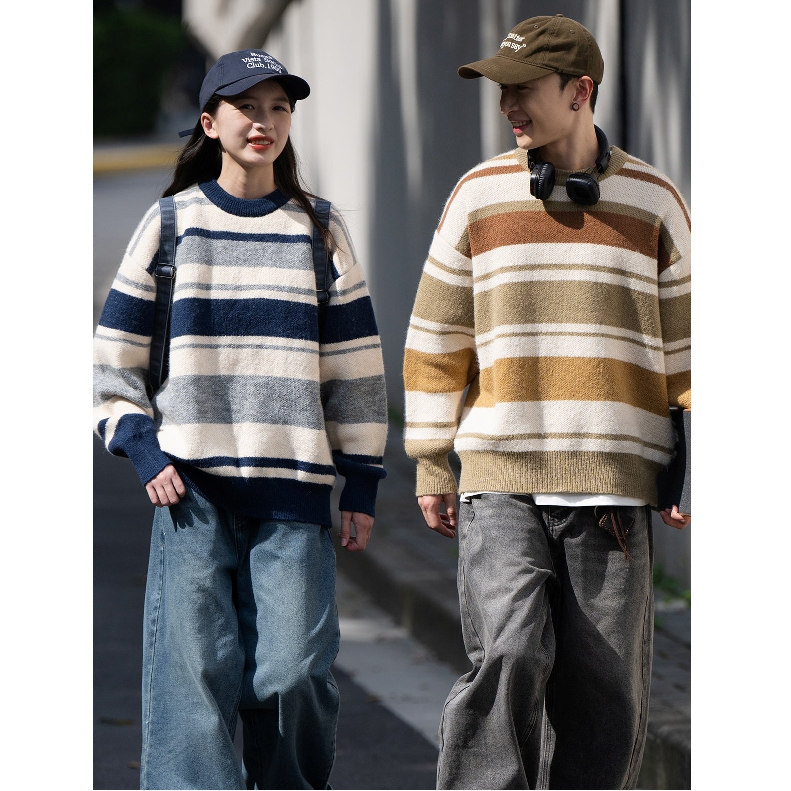 Crew Neck Multi Border Sweater BI2022
