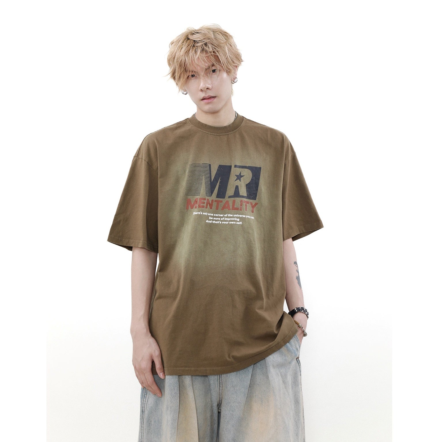 Retro Letter Print Casual T-shirt MR022