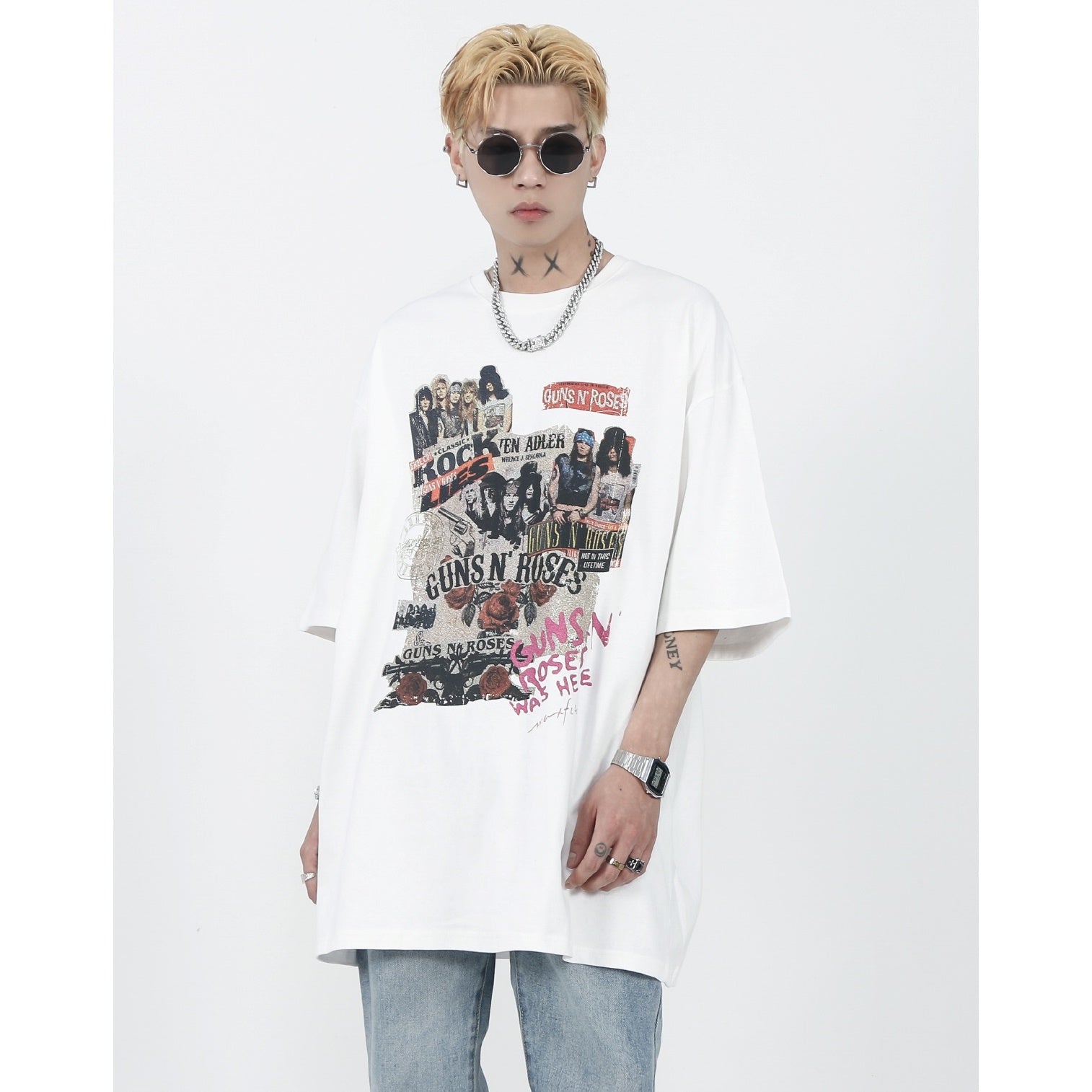 Wash Old Style Rock Print T-shirt MR002