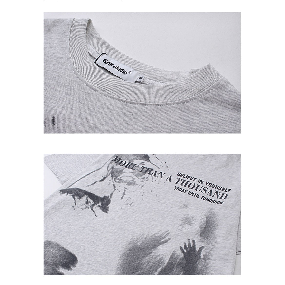 Blurred Figure Print T-shirt MR038