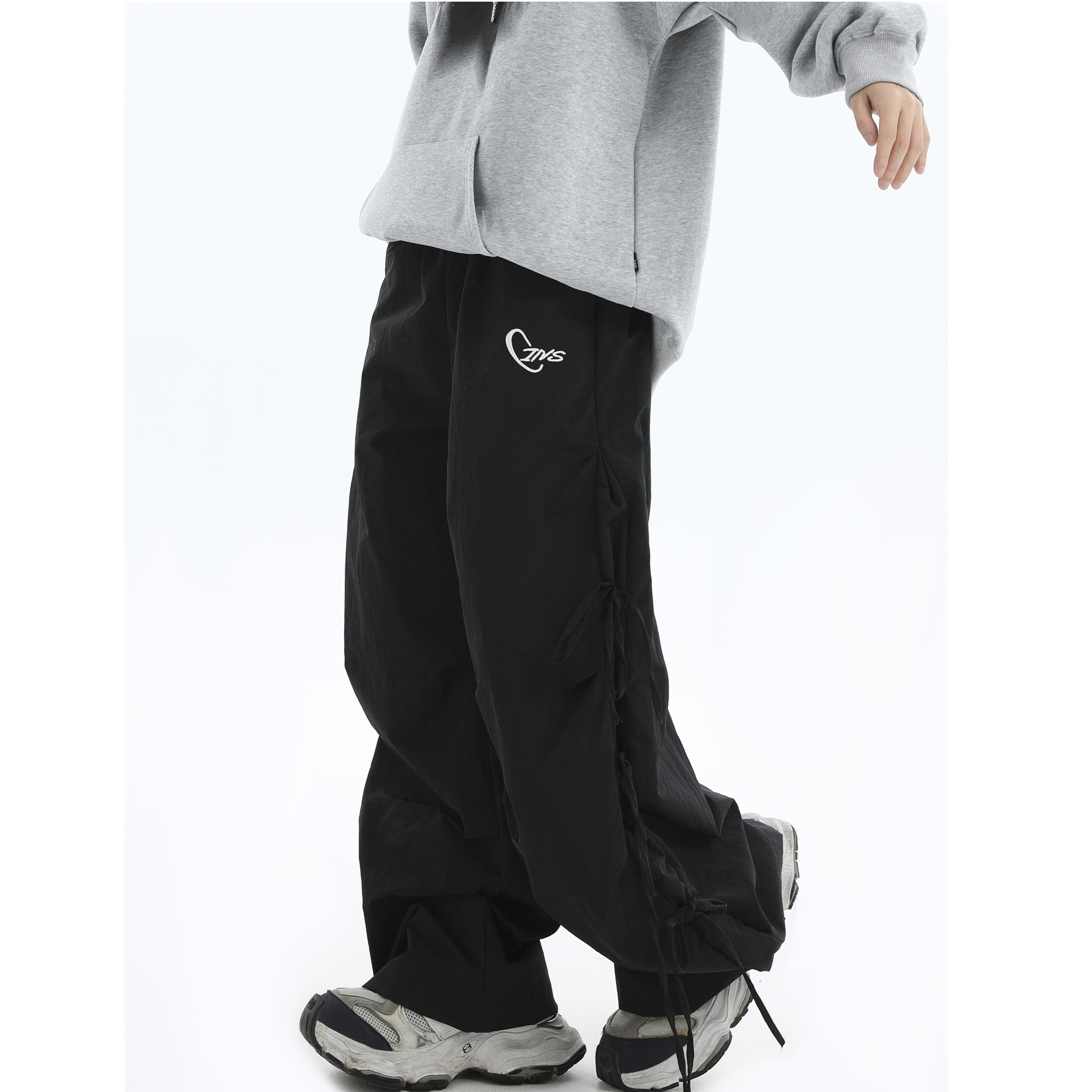 Logo Embroidery Side Bow Casual Pants IN7045