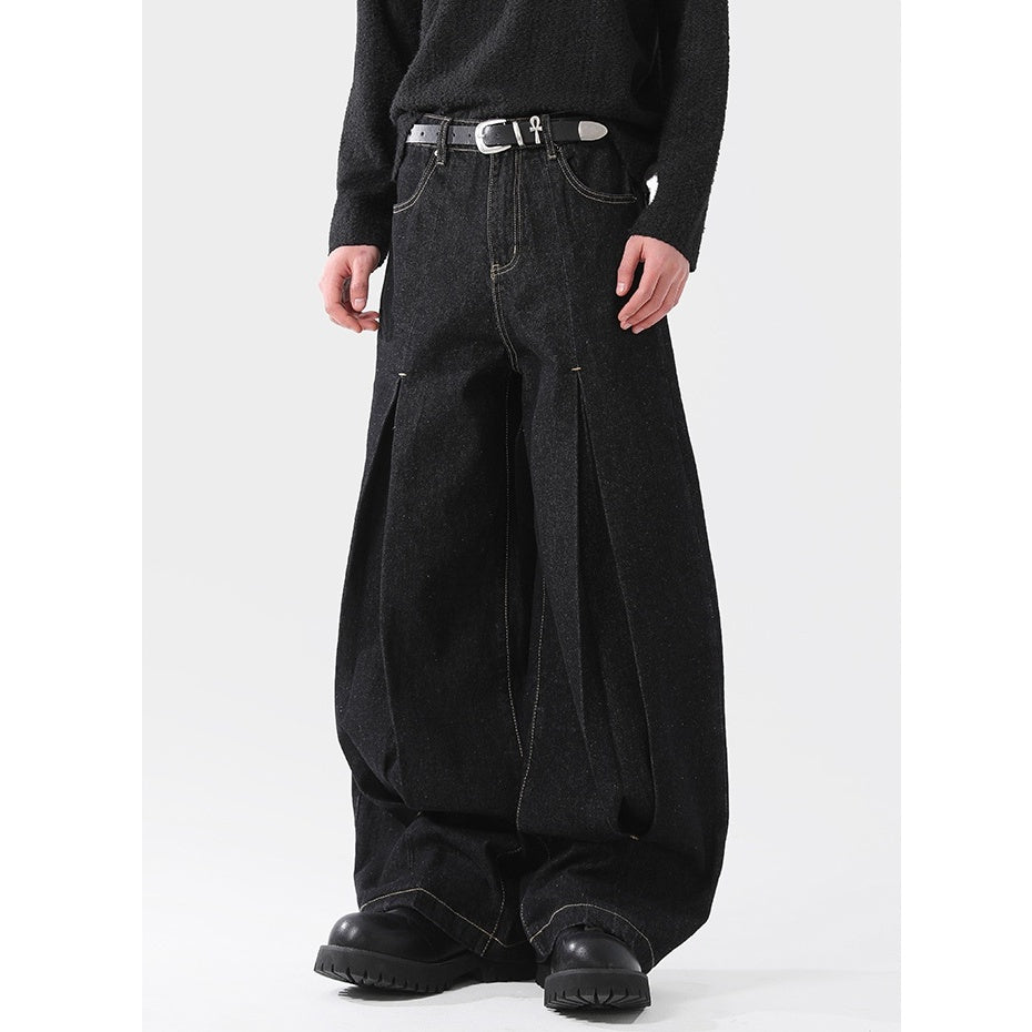 Split Design Wide Scimitar Jeans MB7334