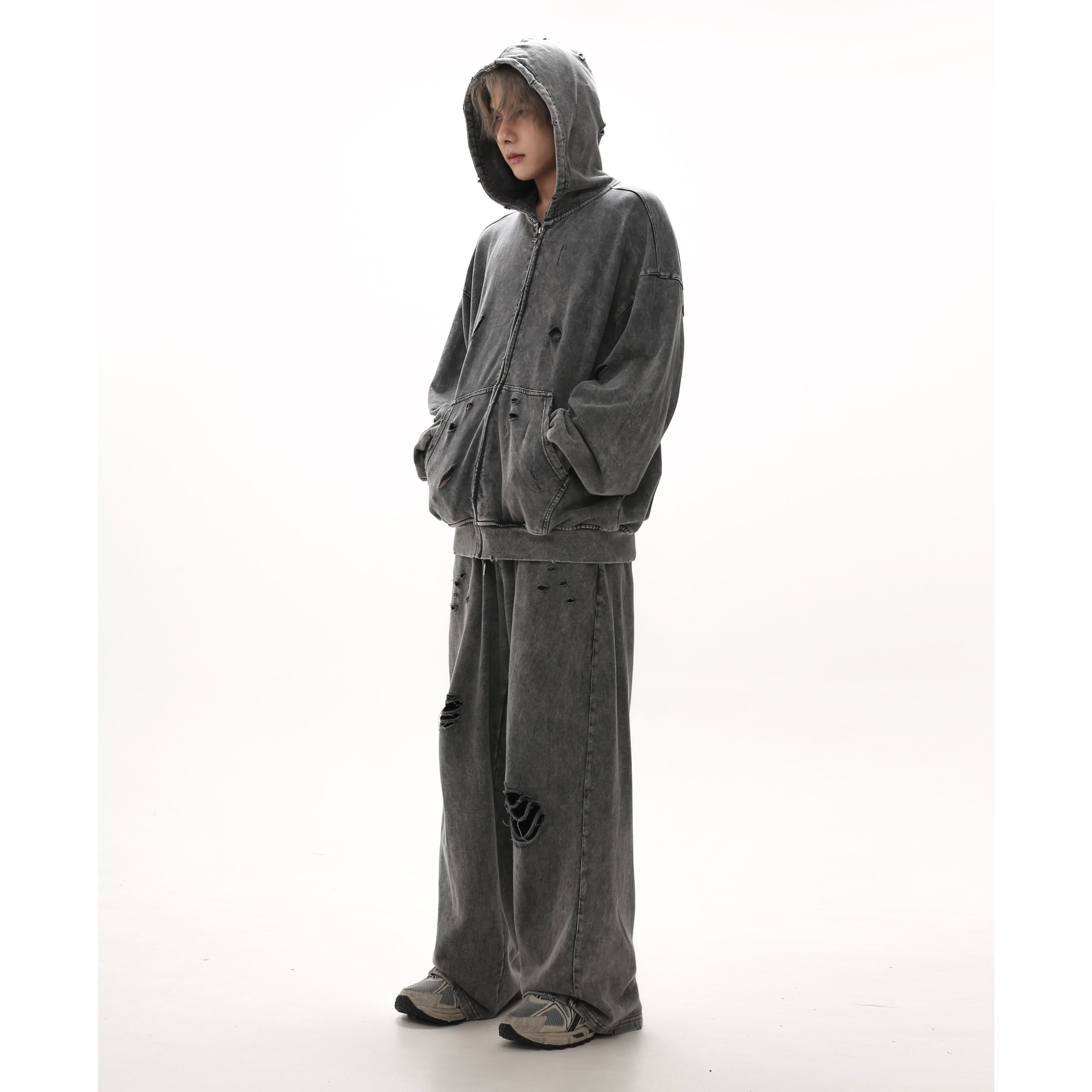 【上下別売り】Distressed Ripped Hooded Jacket MB7329