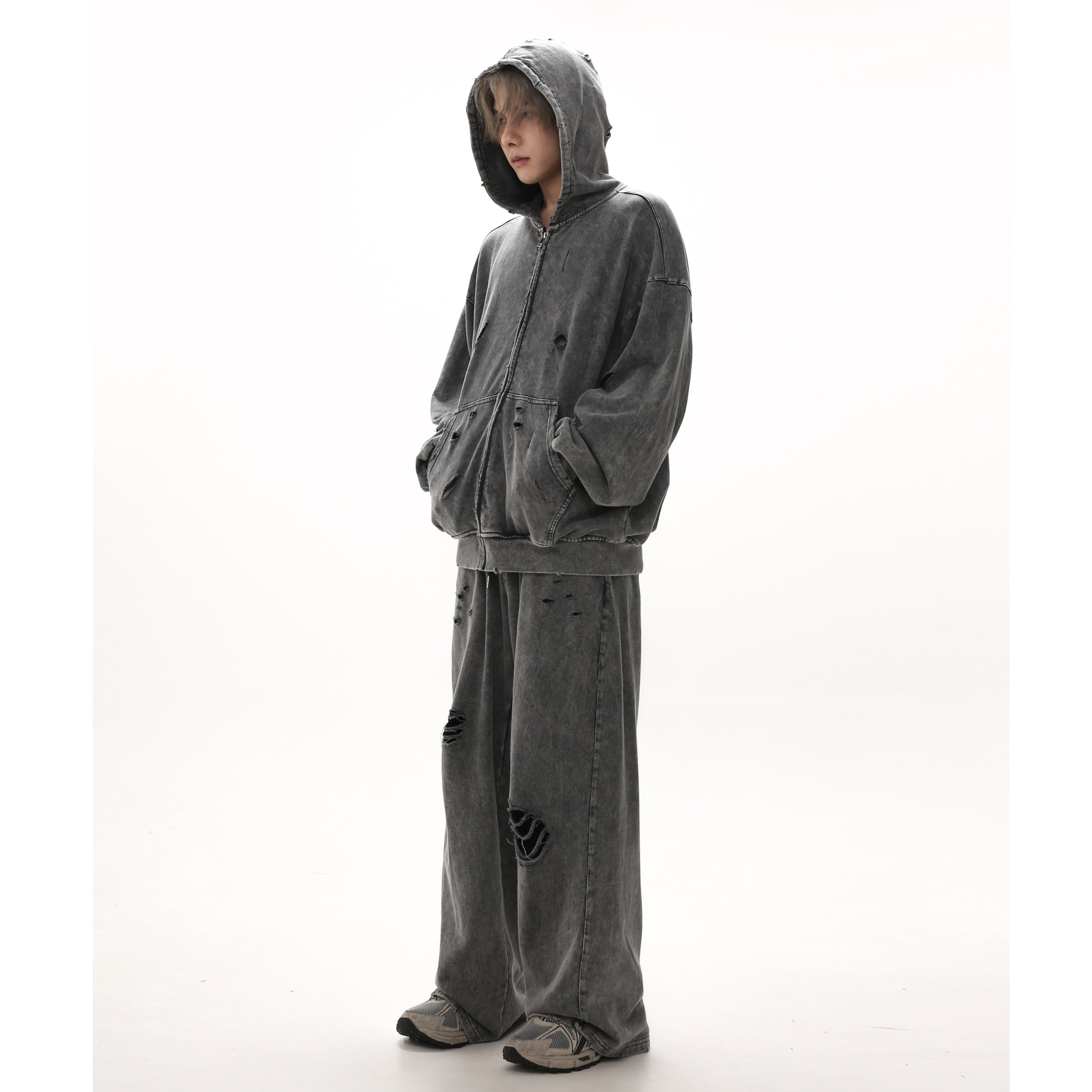 【上下別売り】Ripped Distressed Loose Fit Sweatpants MB7330